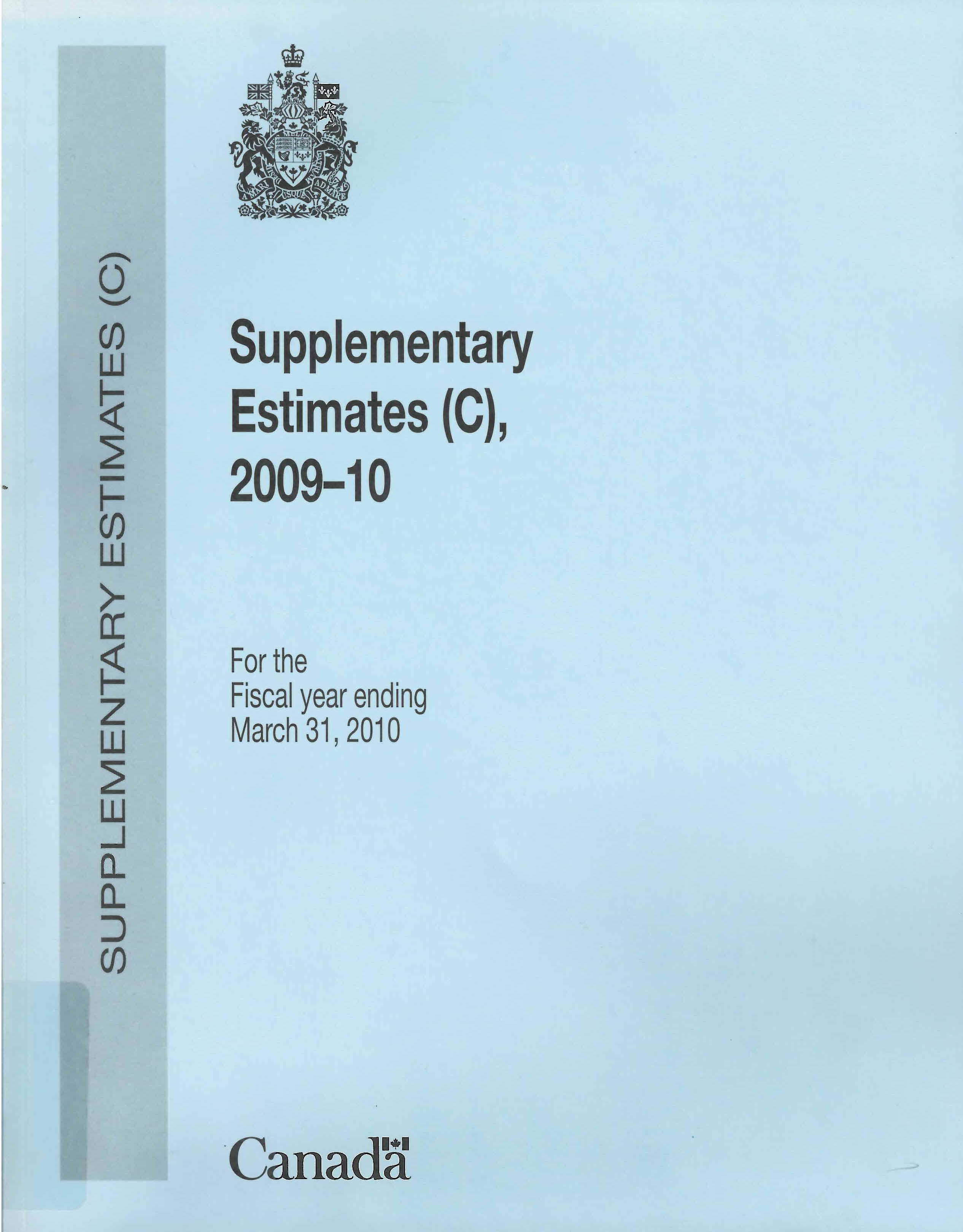 Supplementary estimates (C),