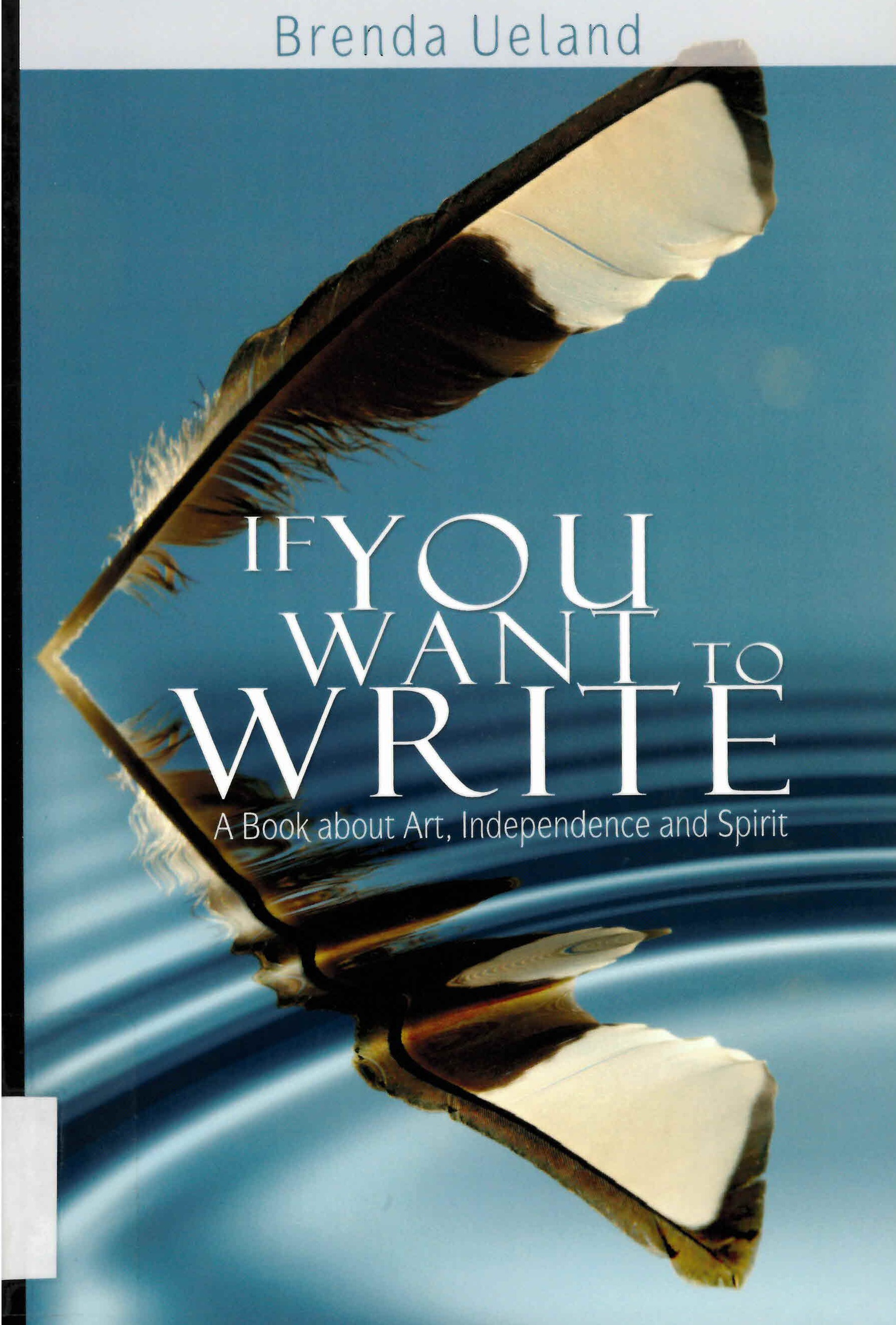 If you want to write : a book about art, independence and spirit