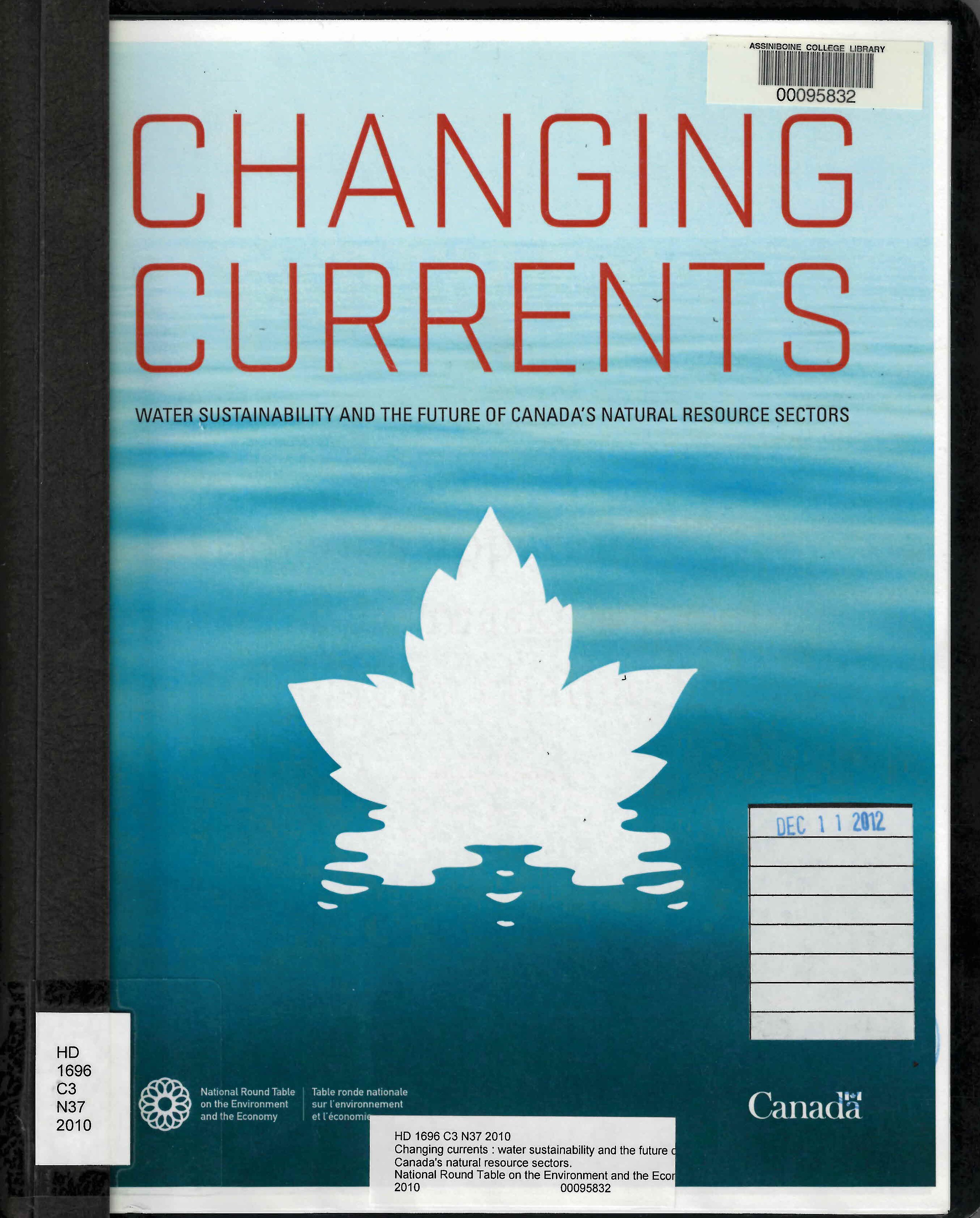 Changing currents : water sustainability and the future of Canada's natural resource sectors