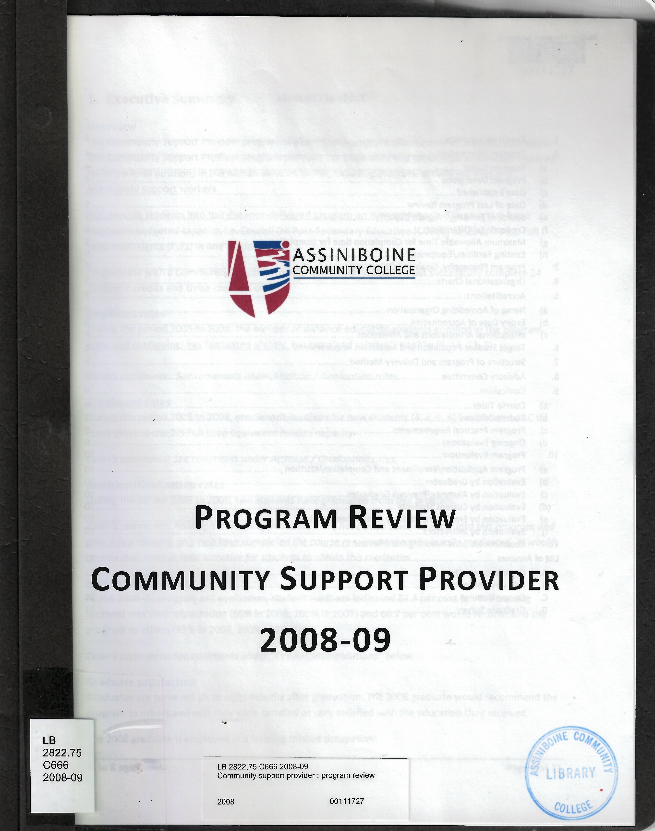 Community support provider : program review