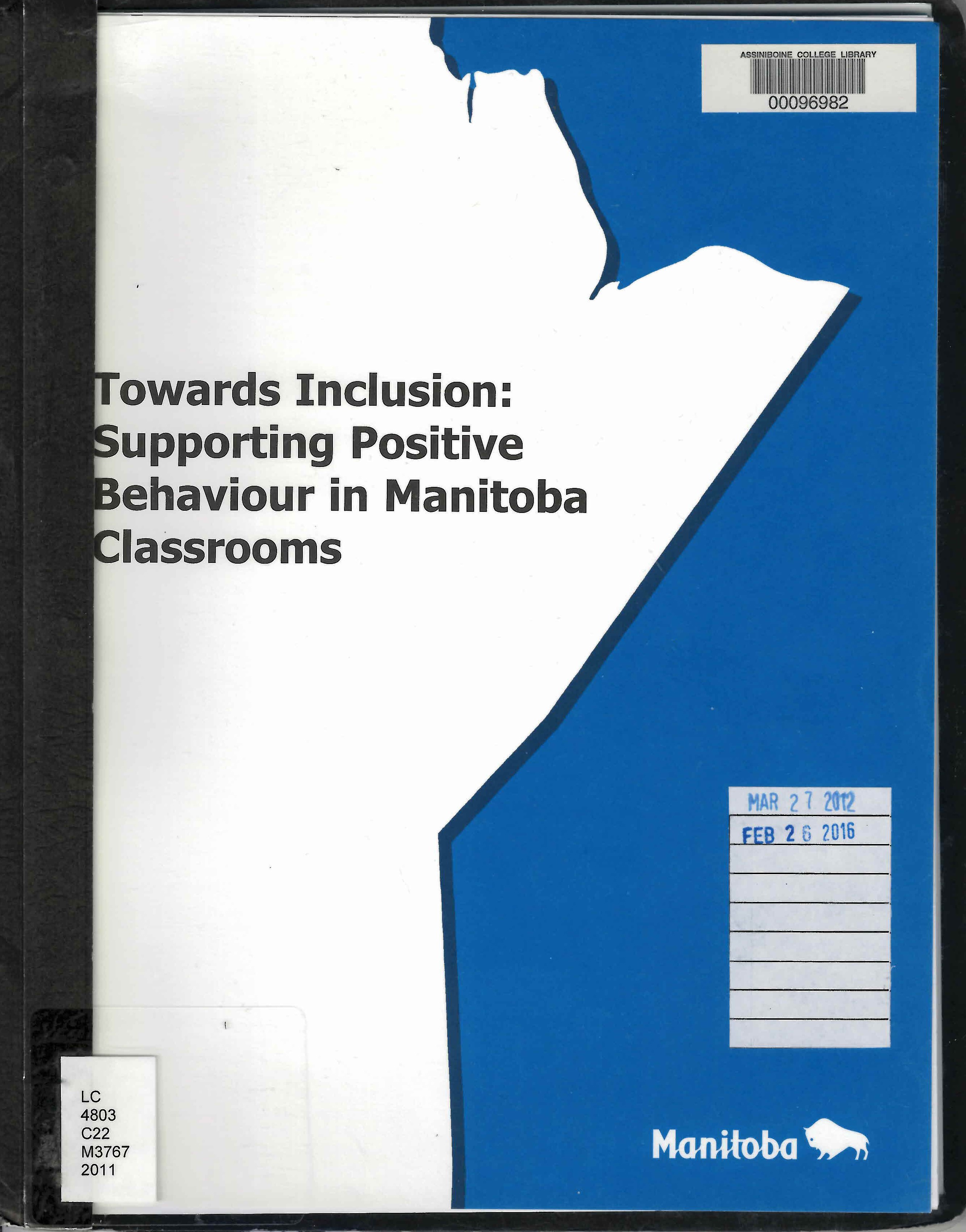 Towards inclusion : supporting positive behaviour in Manitoba classrooms