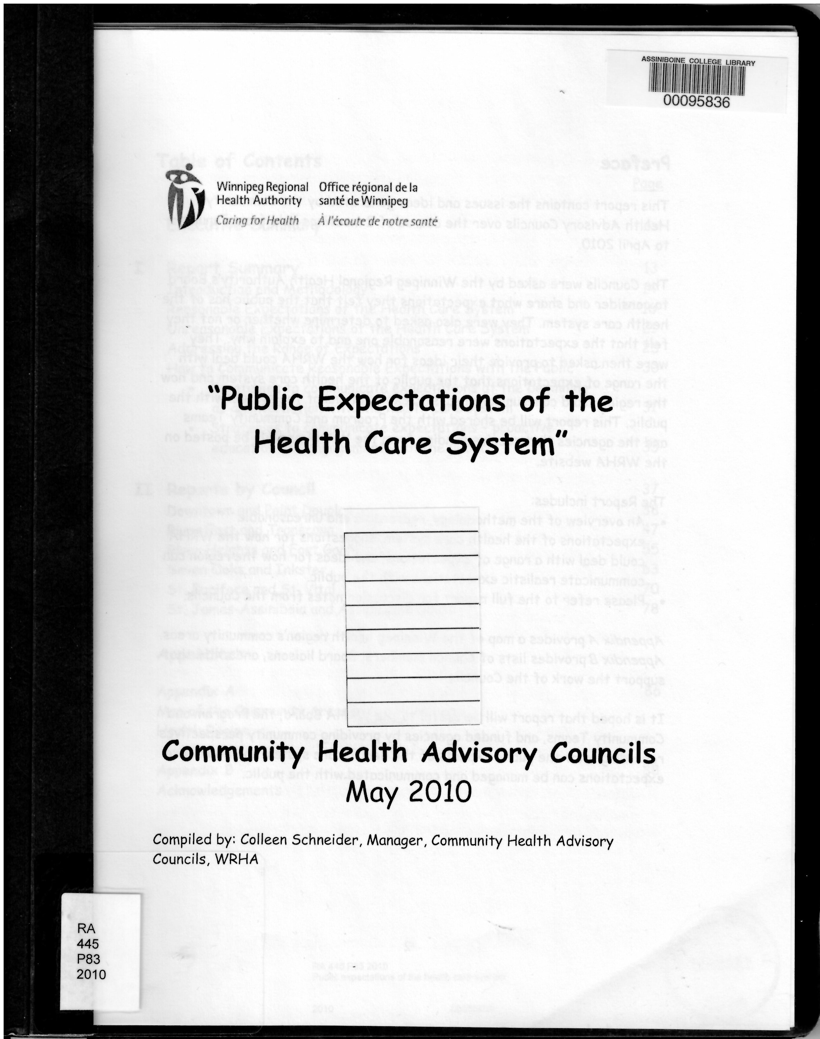 Public expectations of the health care system