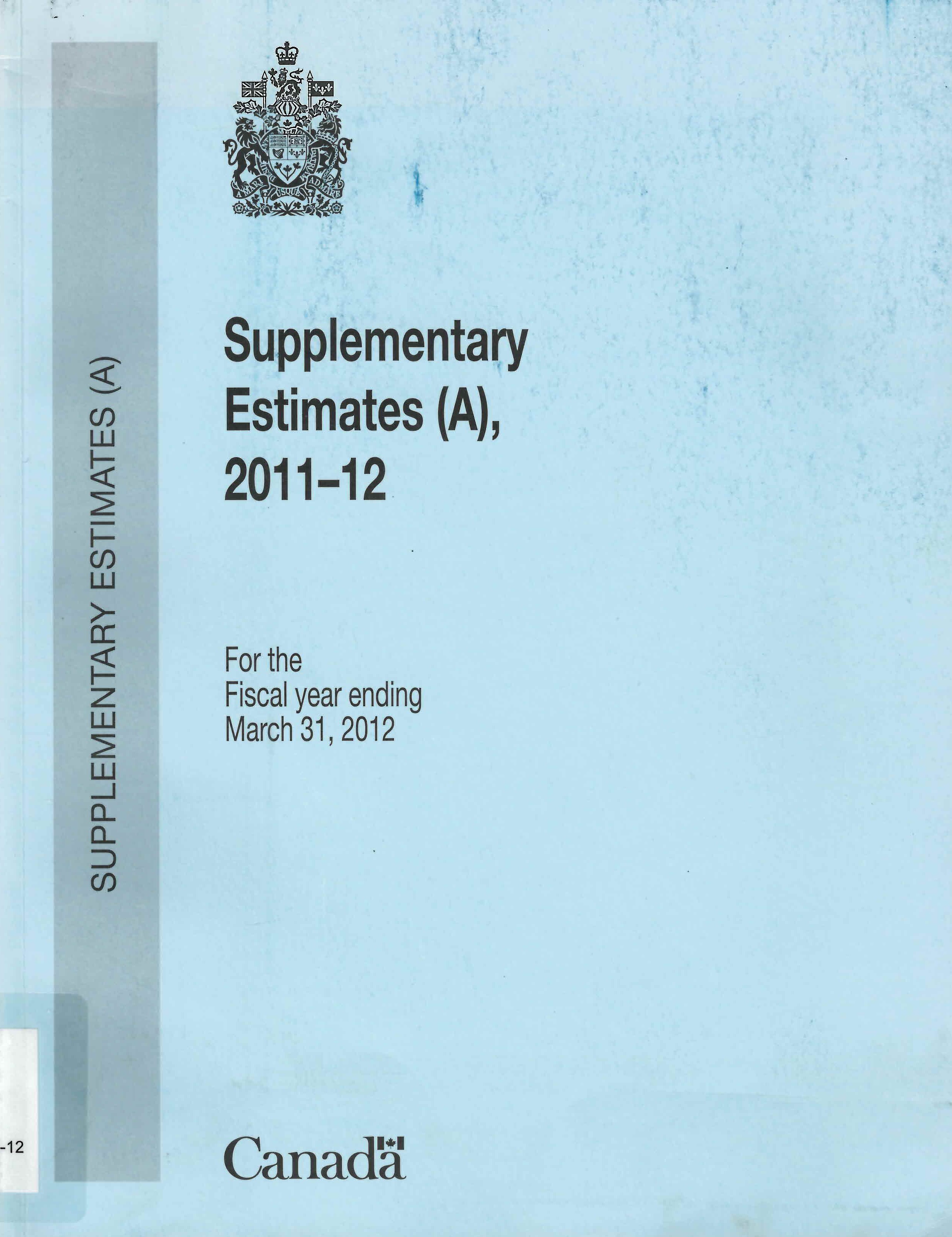 Supplementary estimates (A),