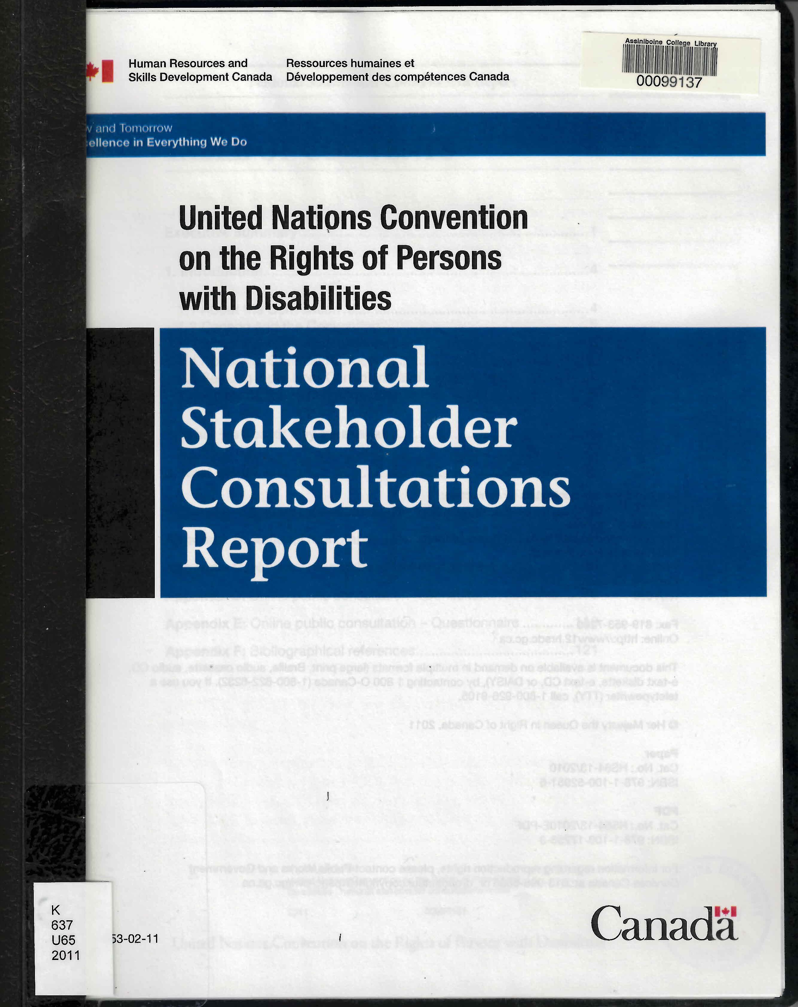United Nations Convention on the Rights of Persons with Disabilities : national stakeholder consultations report