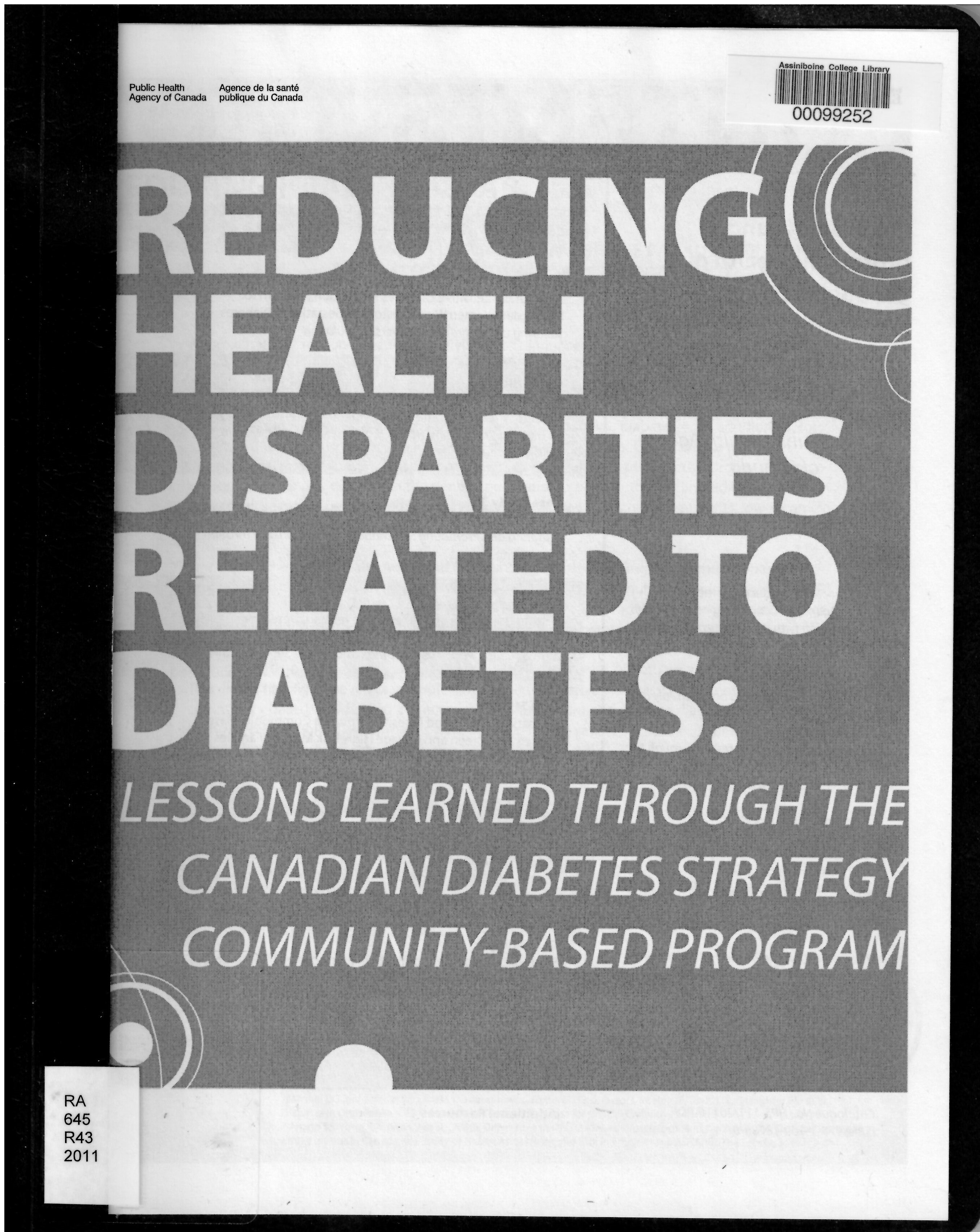 Reducing health disparities related to diabetes : lessons learned through the Canadian diabetes strategy community-based program