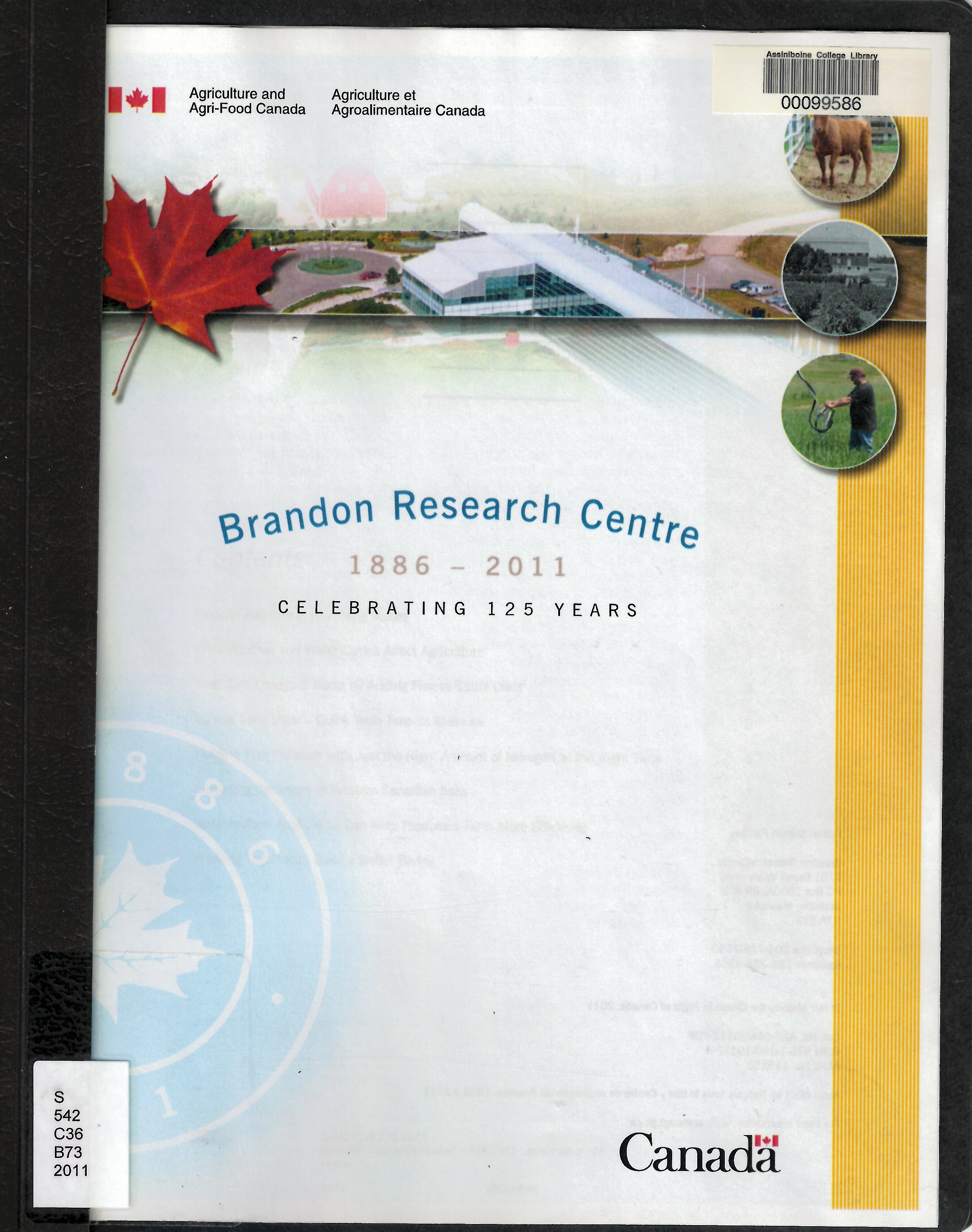 Brandon Research Station, 1886-2011 : celebrating 125 years