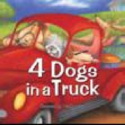 4 dogs in a truck