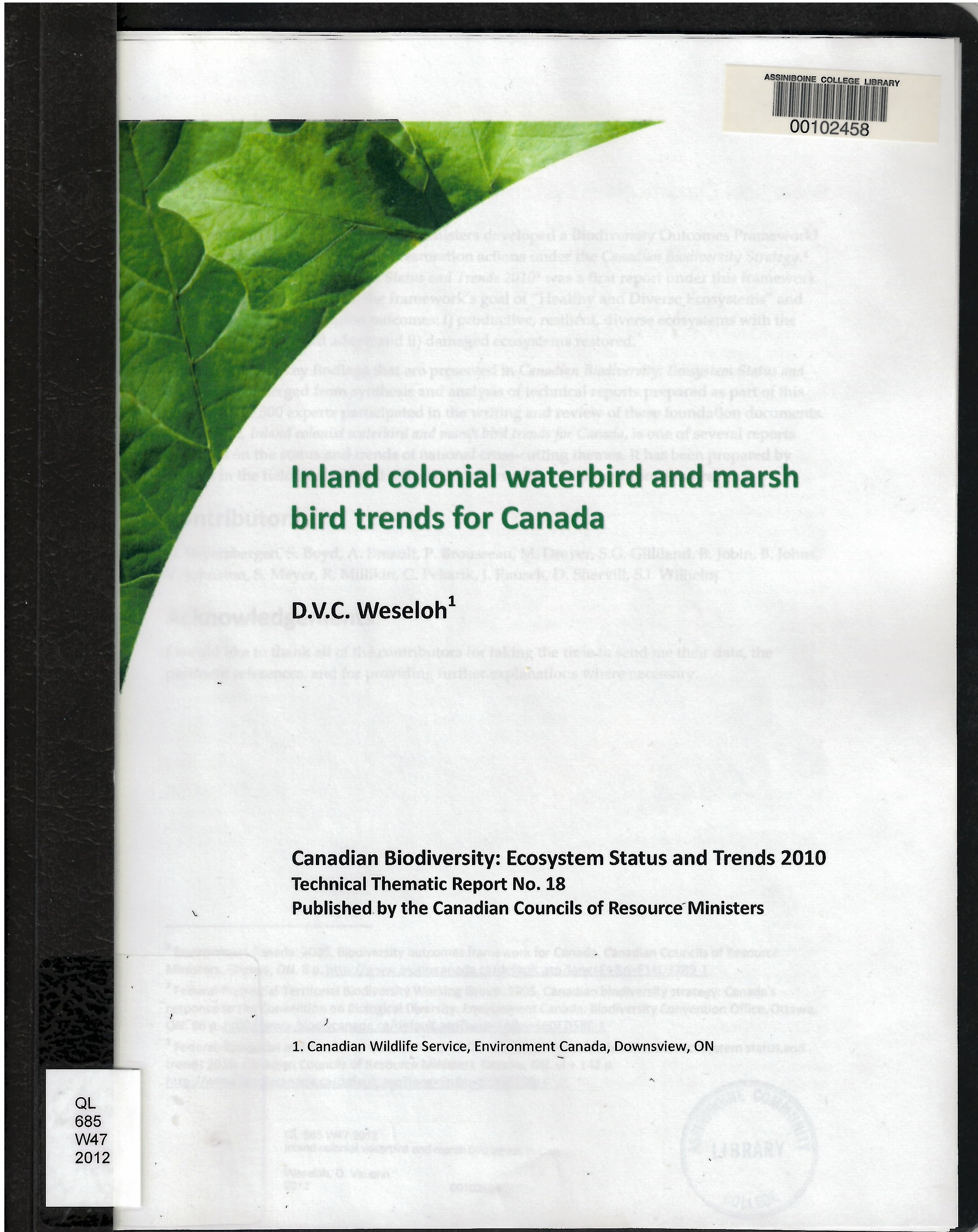 Inland colonial waterbird and marsh bird trends in Canada