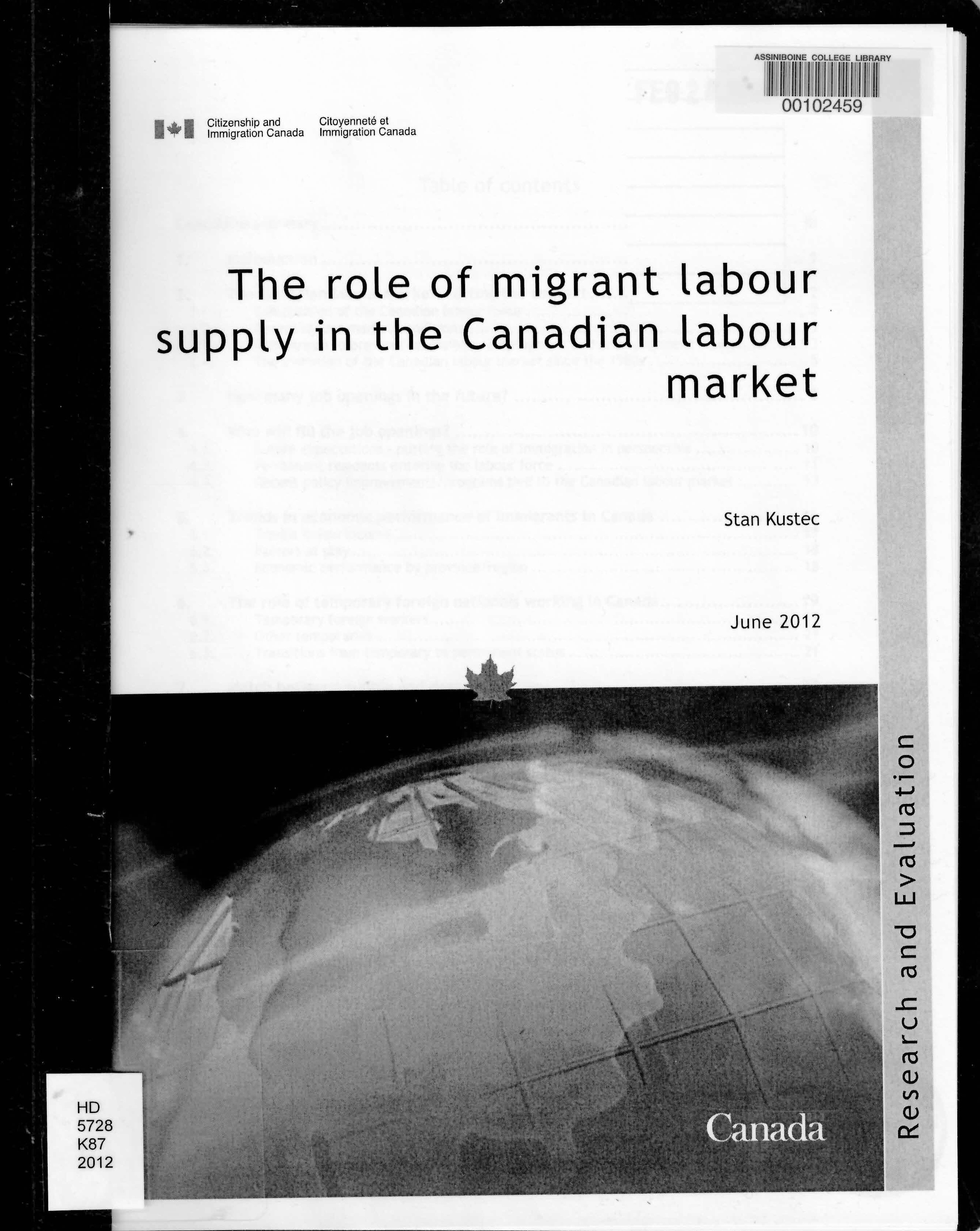 The role of migrant labour supply in the Canadian labour market