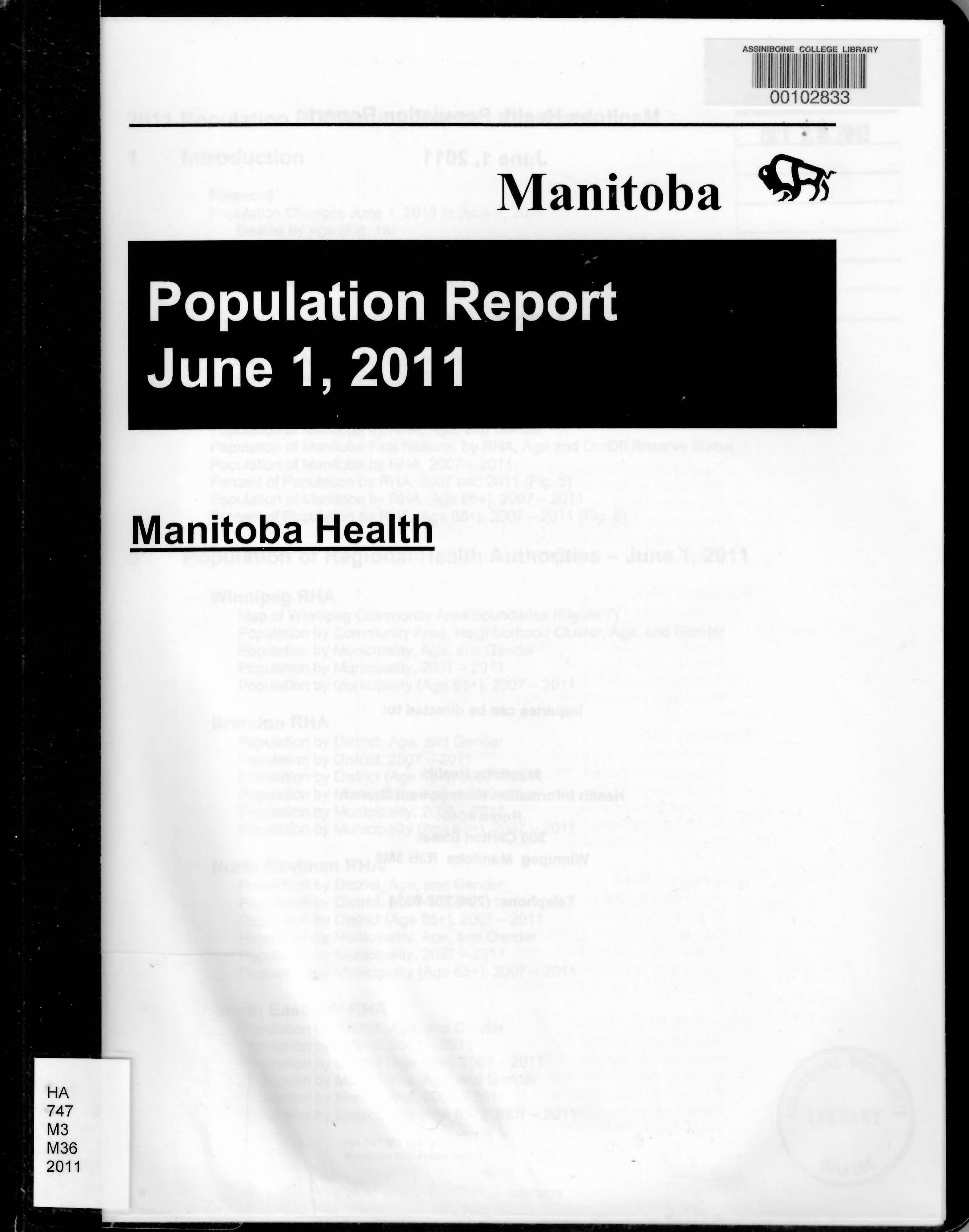 Manitoba population report