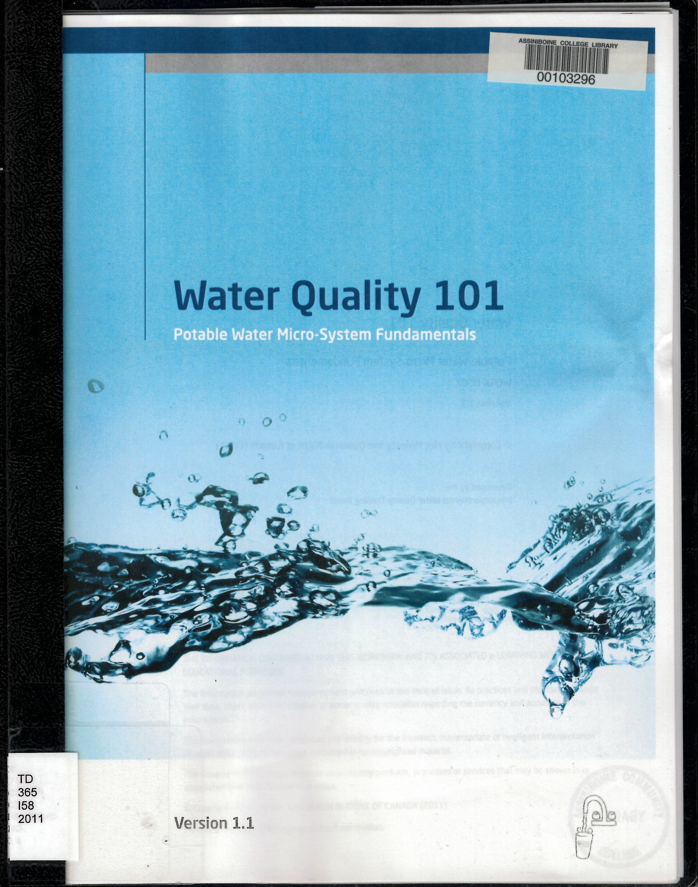 Water quality 101 : potable water micro-system fundamentals : work book