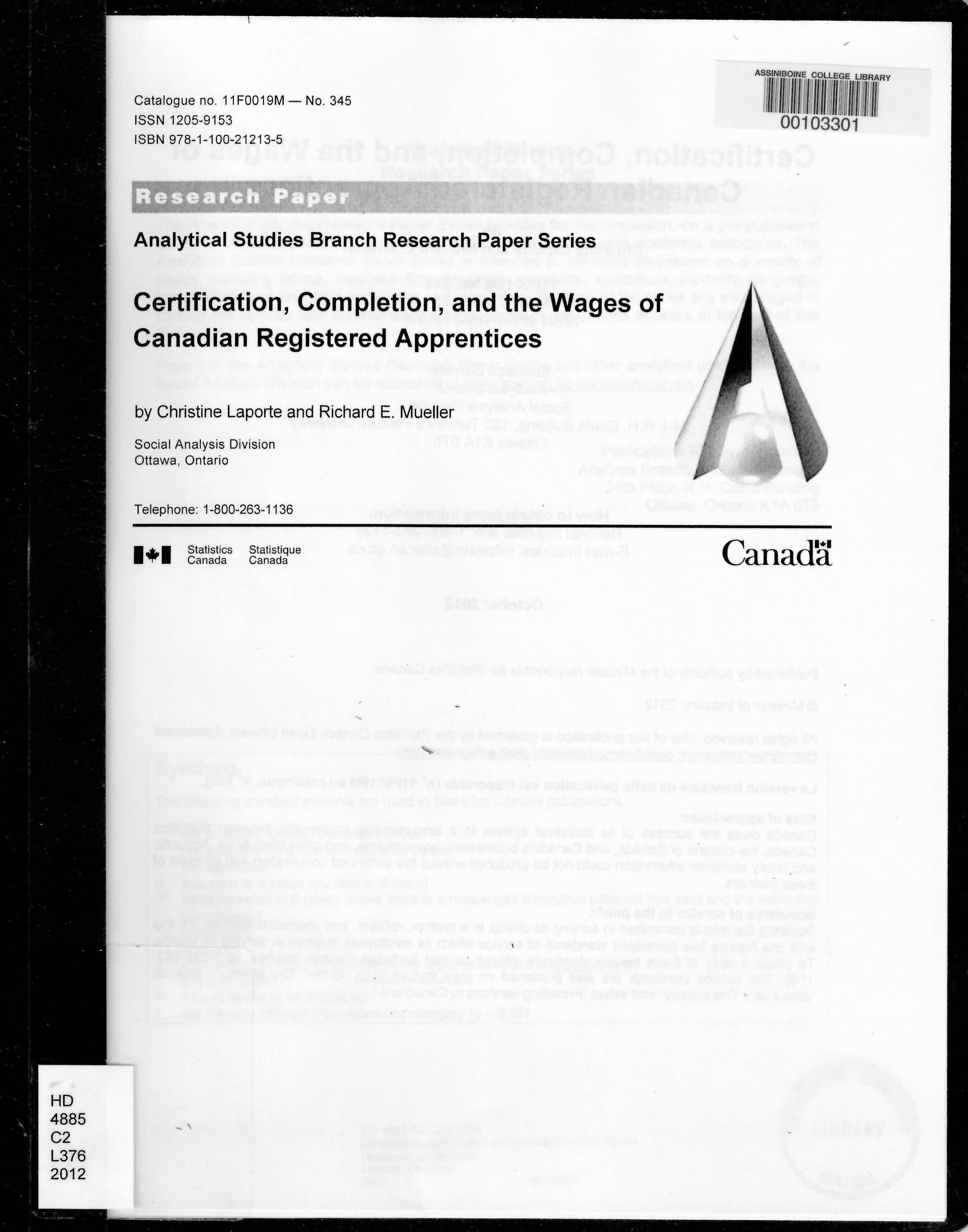 Certification, completion, and the wages of Canadian registered apprentices