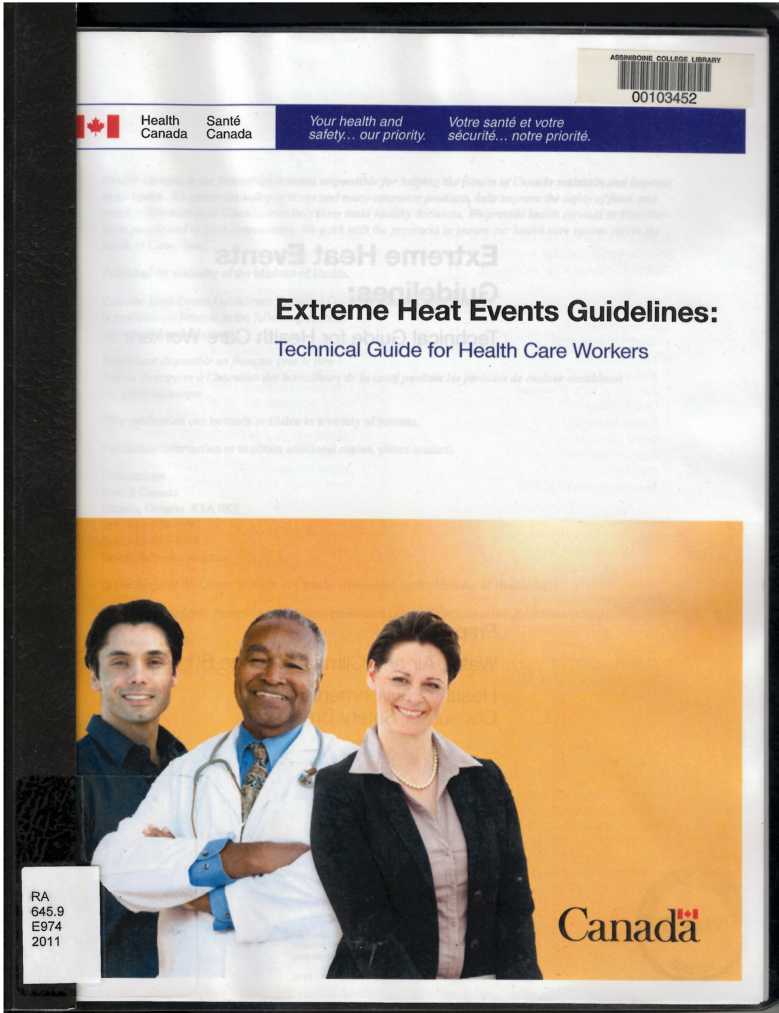 Extreme heat events guidelines, technical guide for health care workers