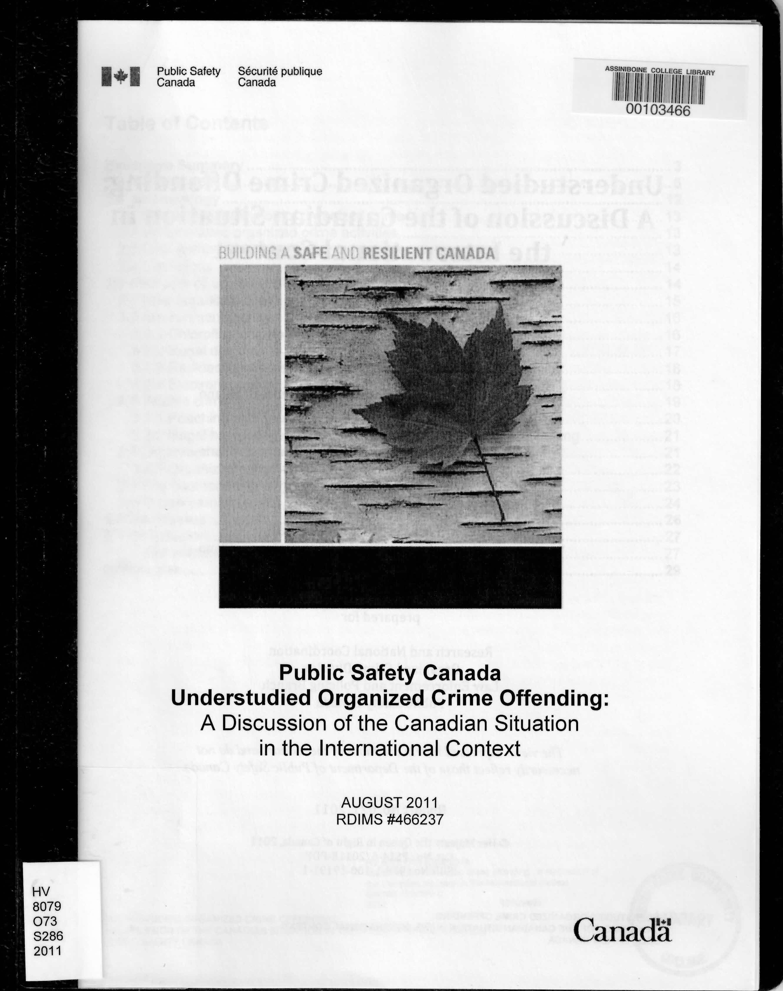 Understudied organized crime offending : a discussion of the Canadian situation in the international context