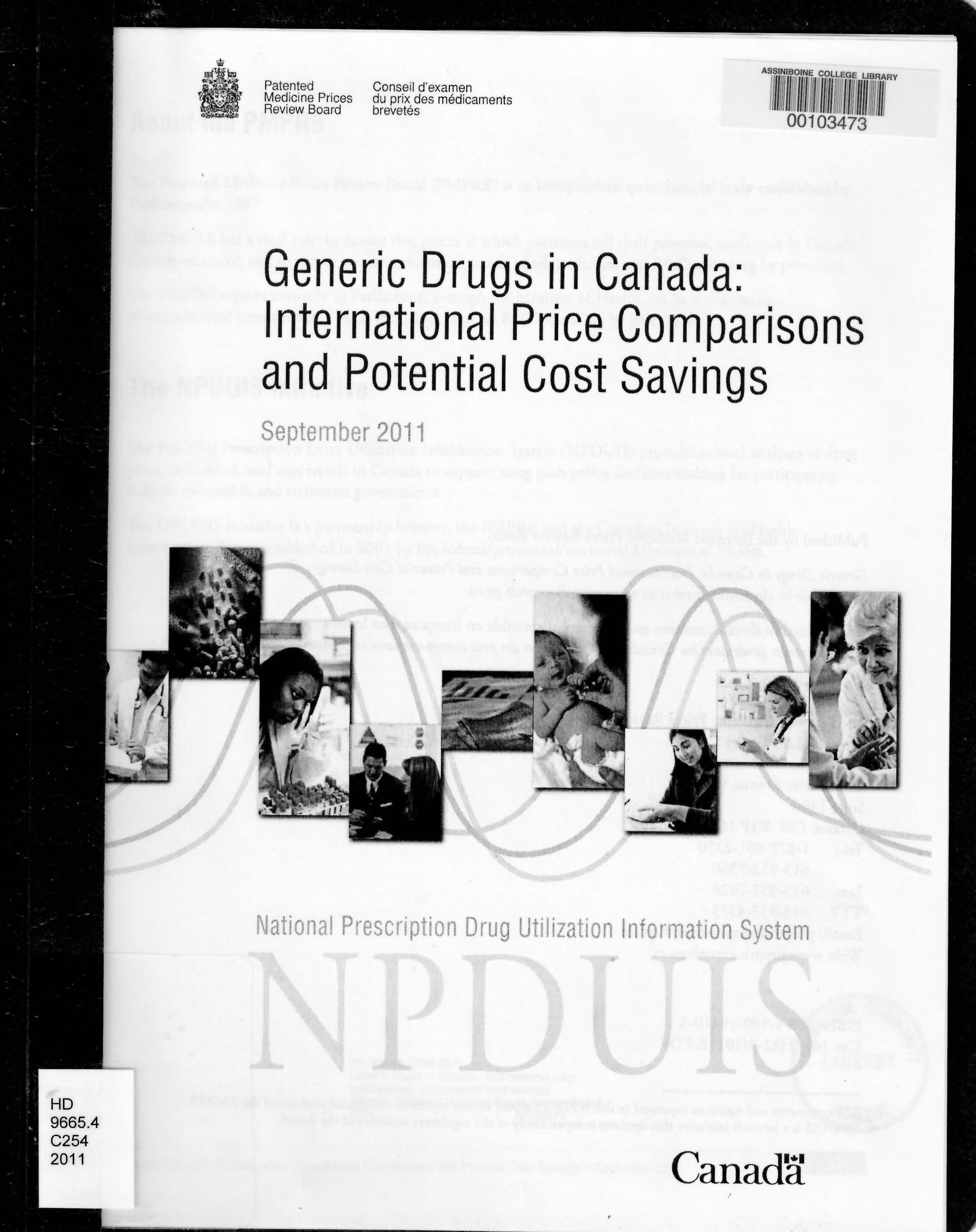 Generic drugs in Canada : international price comparisons and potential cost savings