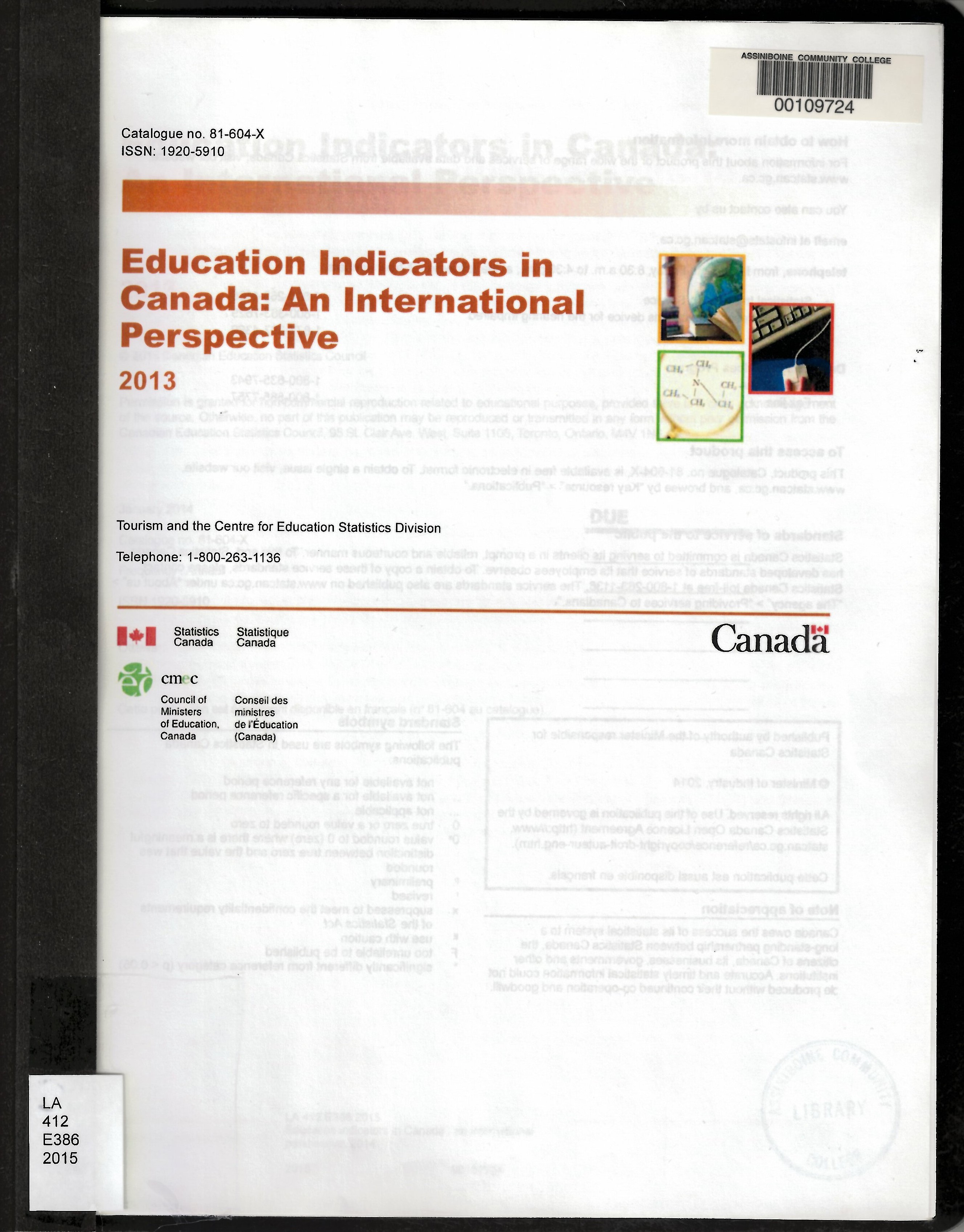 Education indicators in Canada : an international perspective, 2014