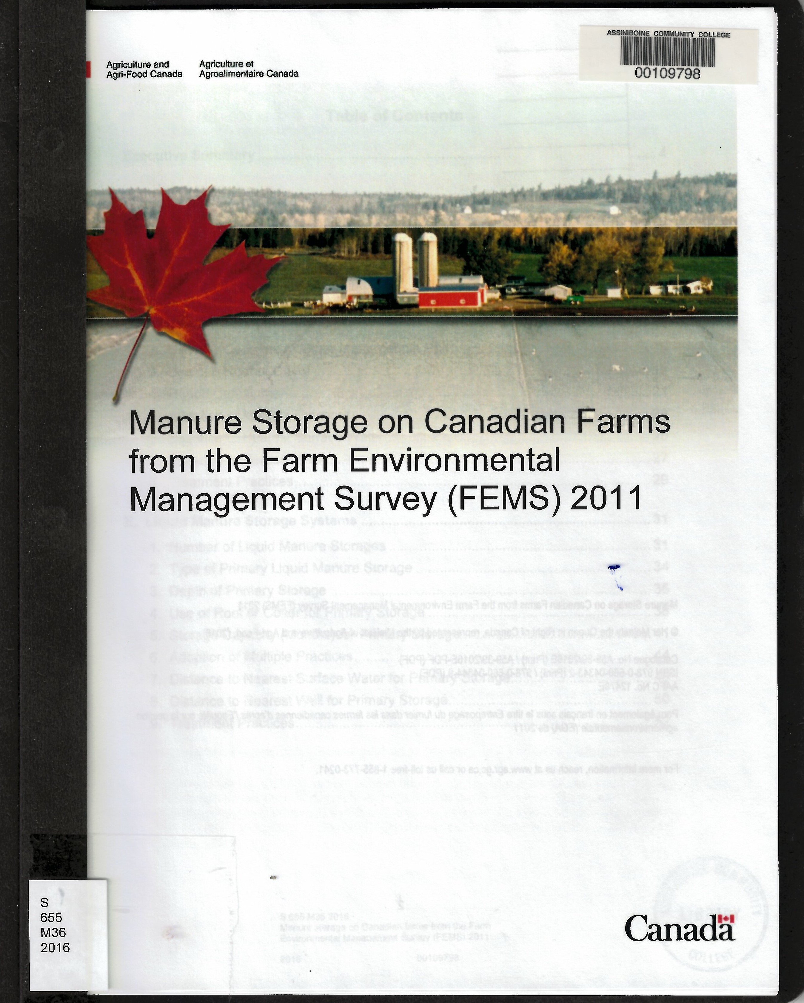 Manure storage on Canadian farms from the Farm Environmental Management Survey (FEMS) 2011