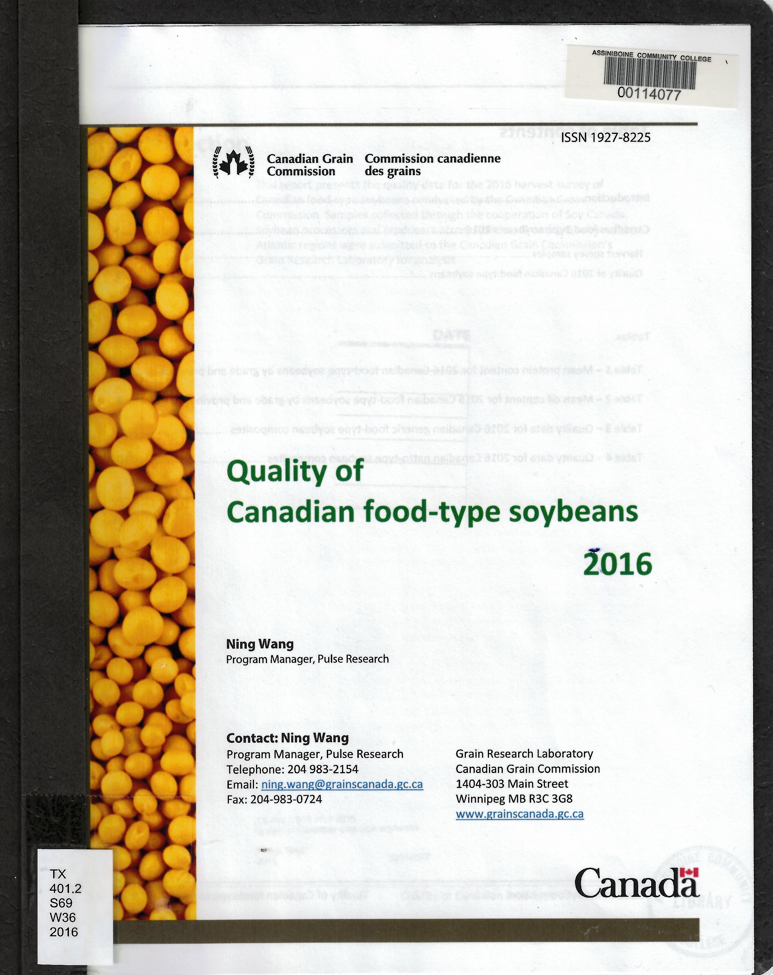 Quality of Canadian food-type soybeans