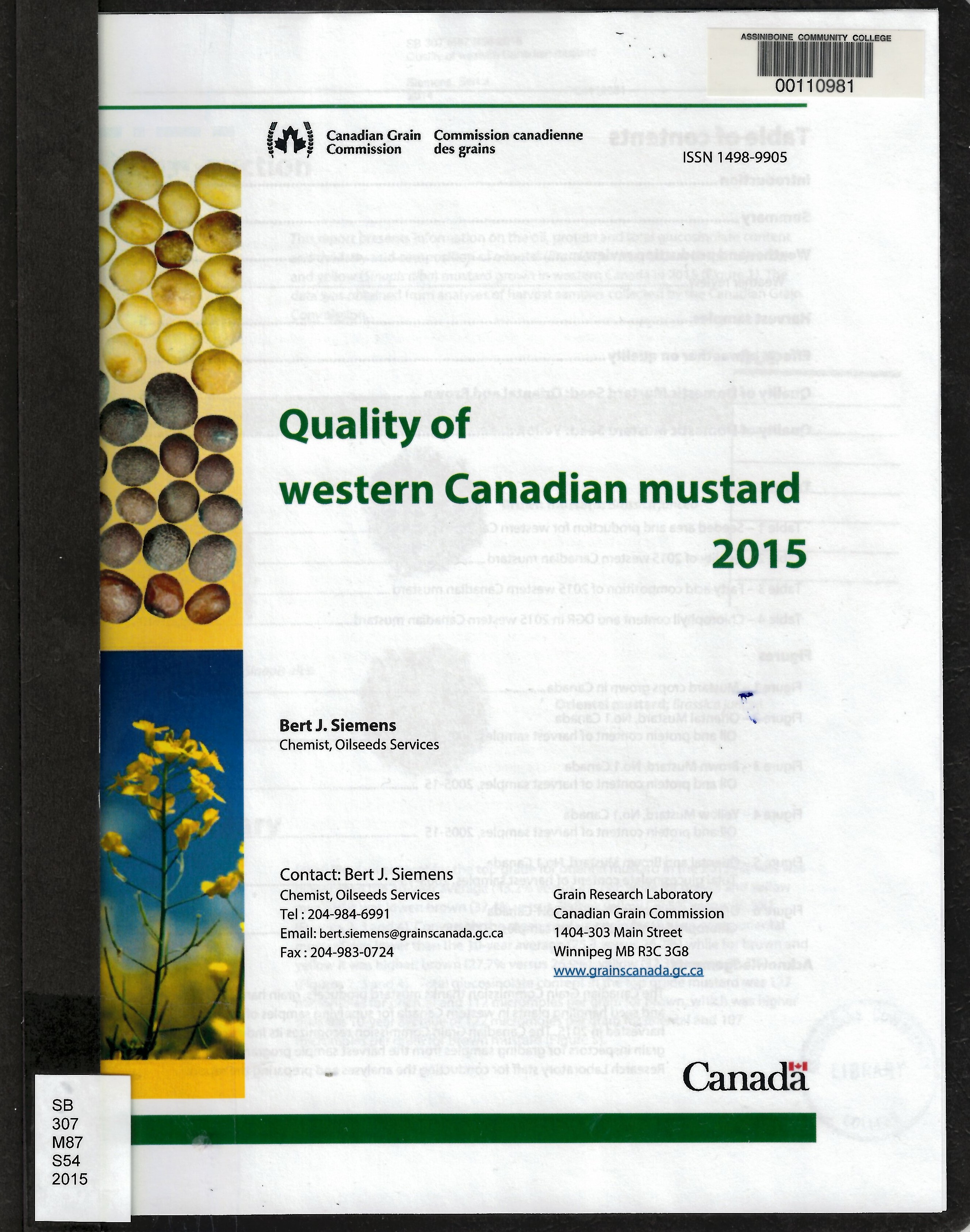 Quality of western Canadian mustard