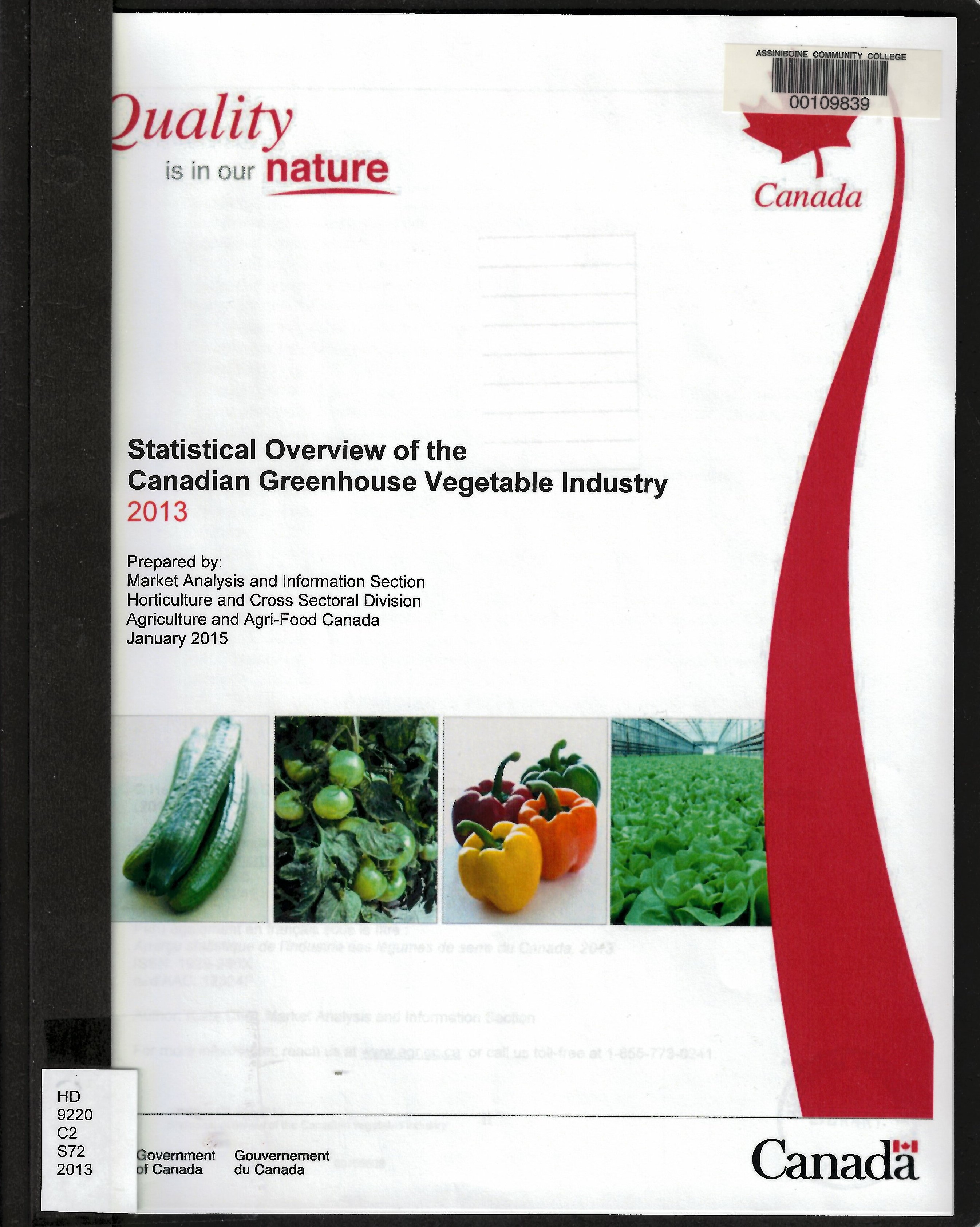 Statistical overview of the Canadian vegetable industry