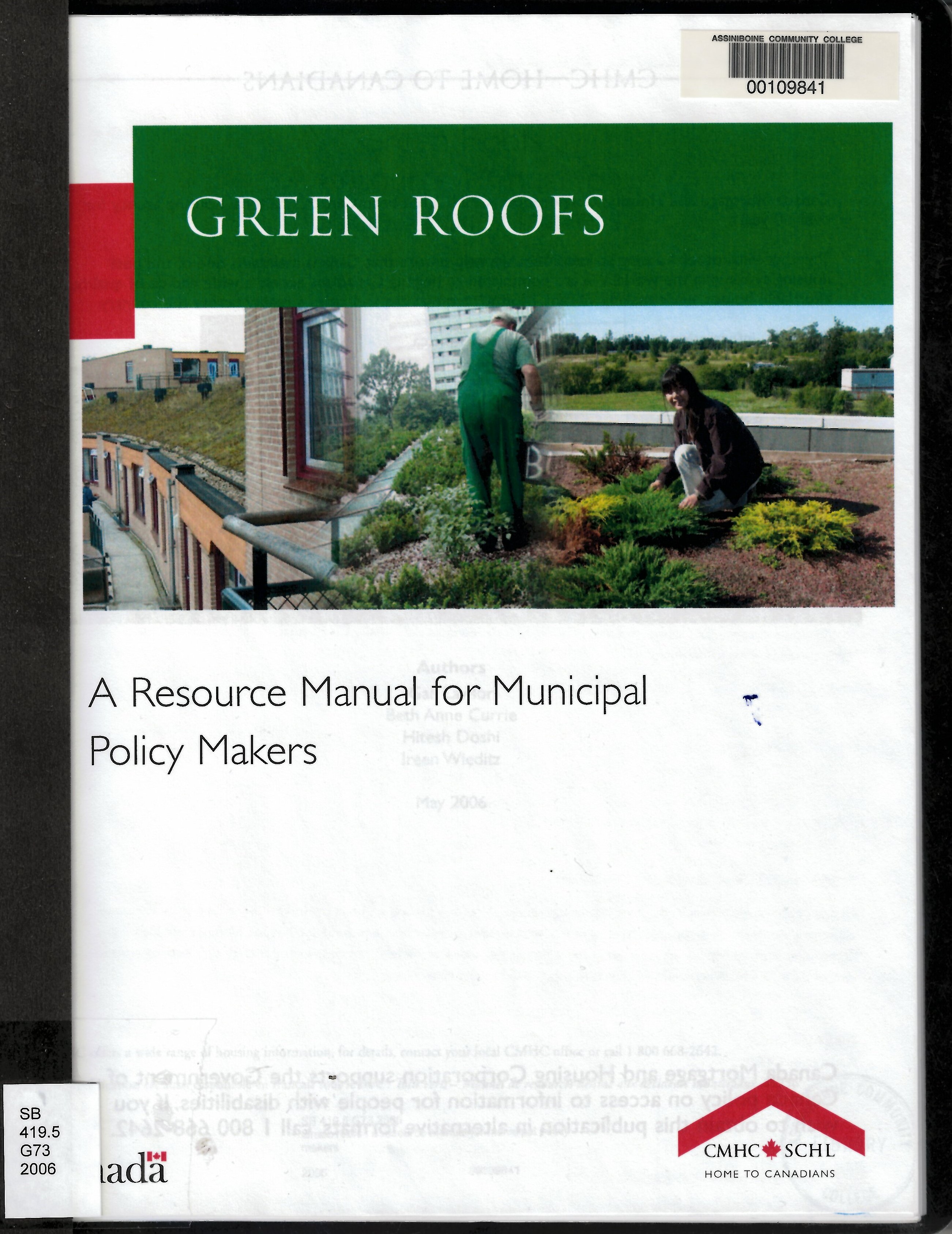Green roofs : a resource manual for municipal policy makers