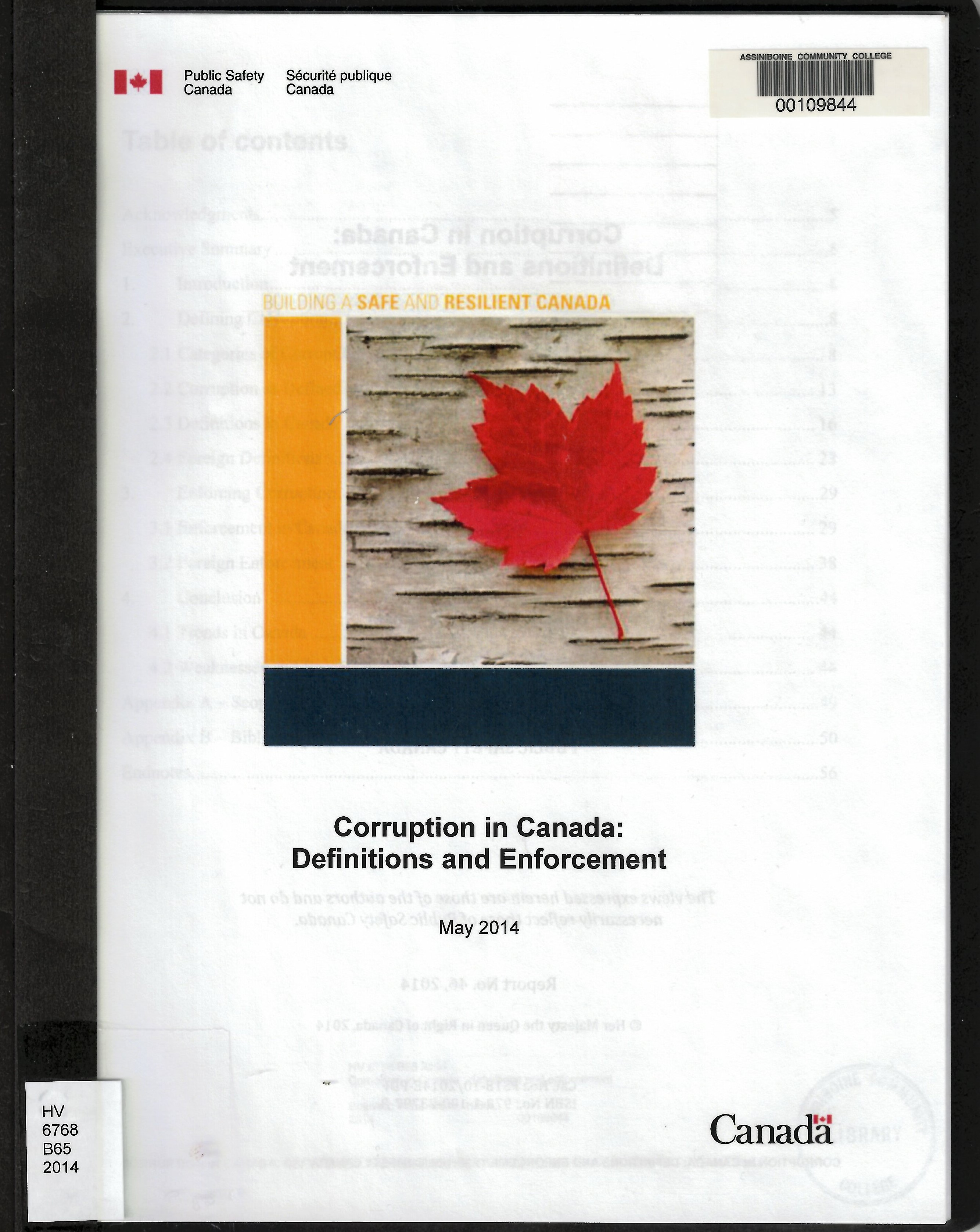 Corruption in Canada : definitions and enforcement
