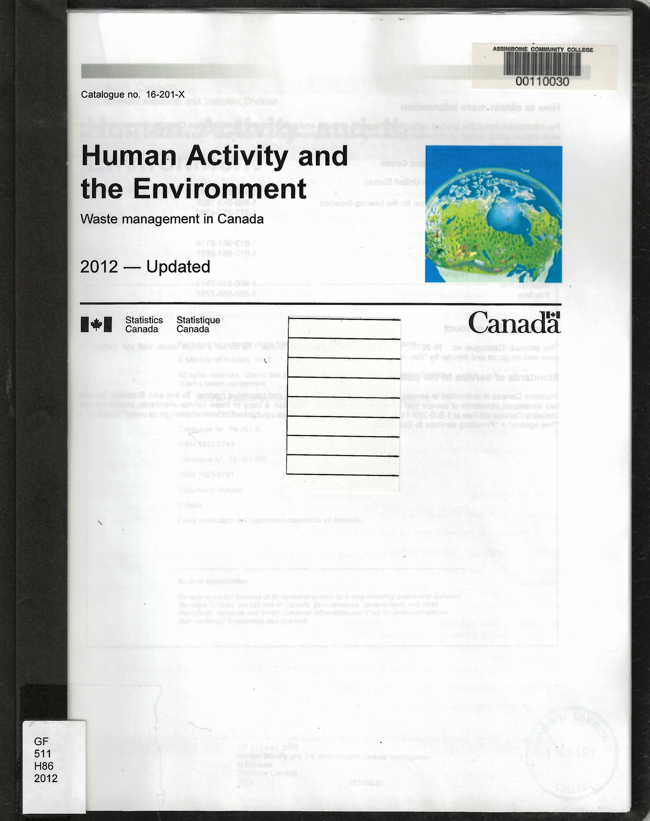 Human activity and the environment : waste management in Canada