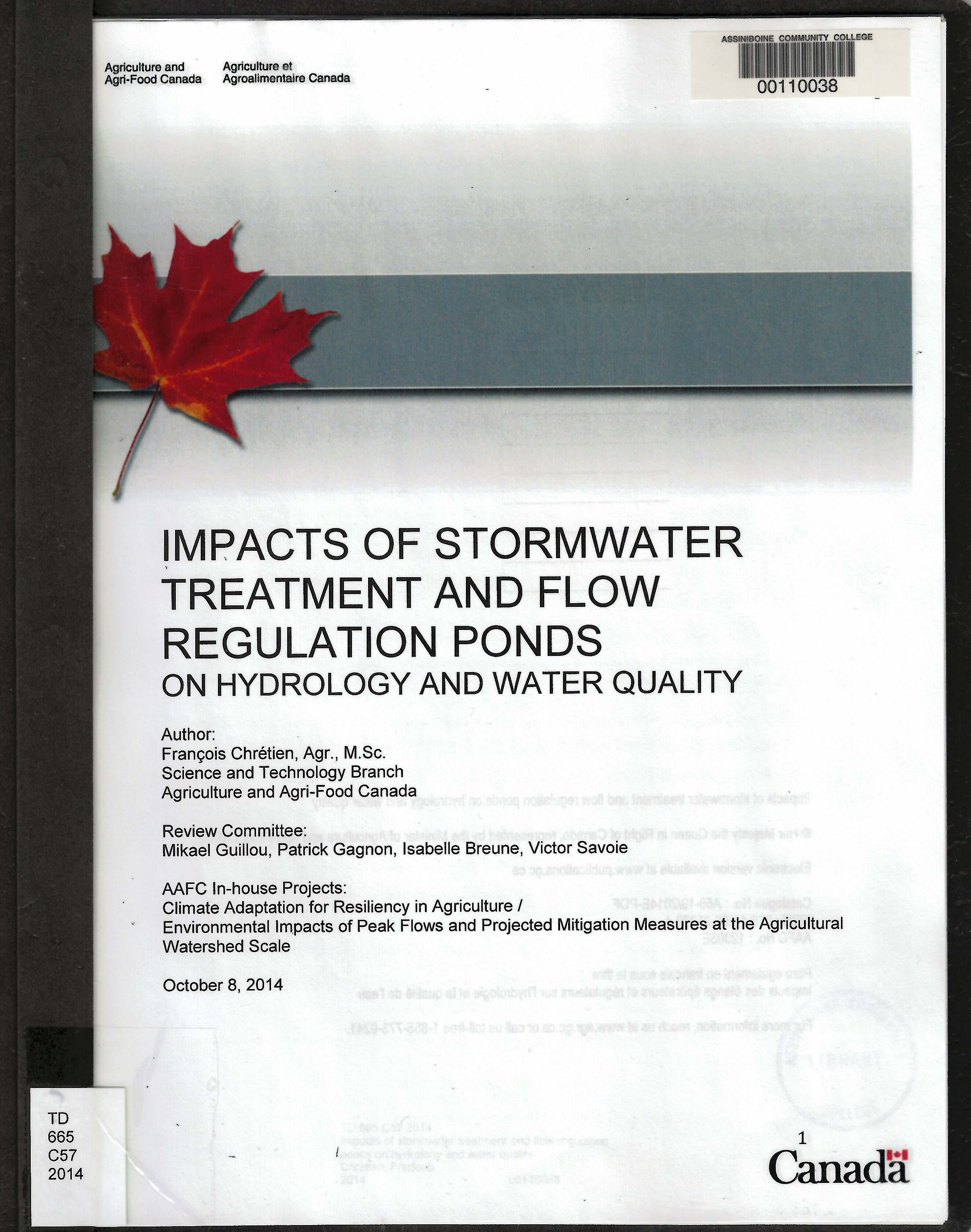 Impacts of stormwater treatment and flow regulation ponds on hydrology and water quality