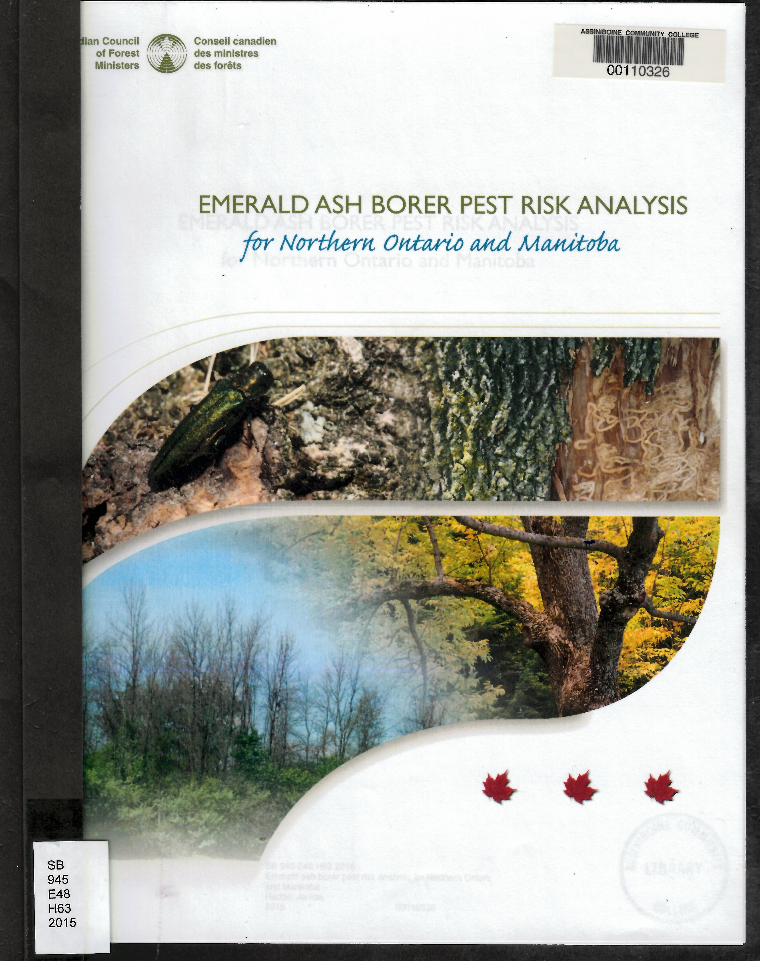 Emerald ash borer pest risk analysis for Northern Ontario and Manitoba
