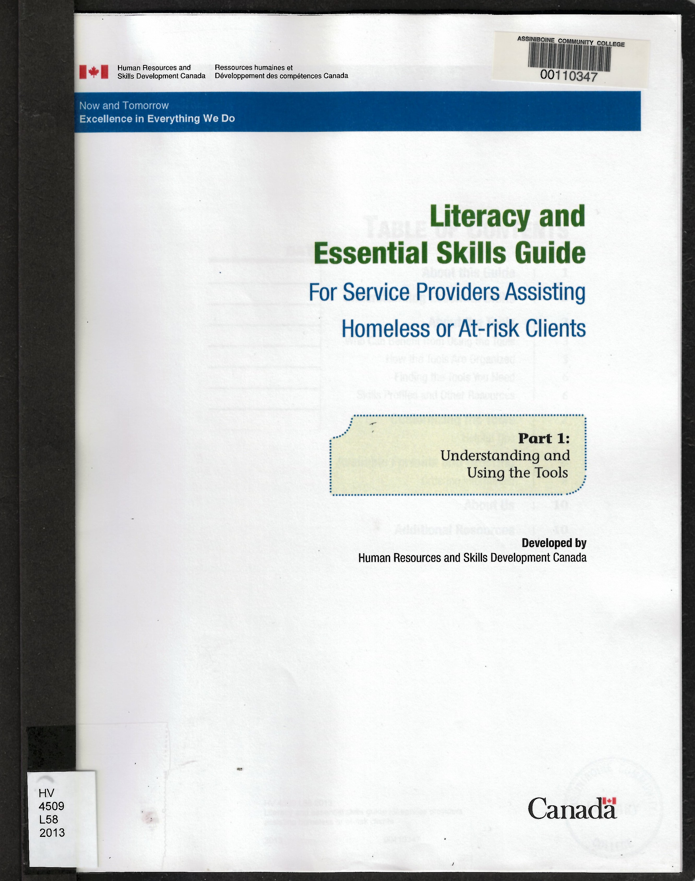 Literacy and essential skills guide for service providers assisting homeless or at-risk clients