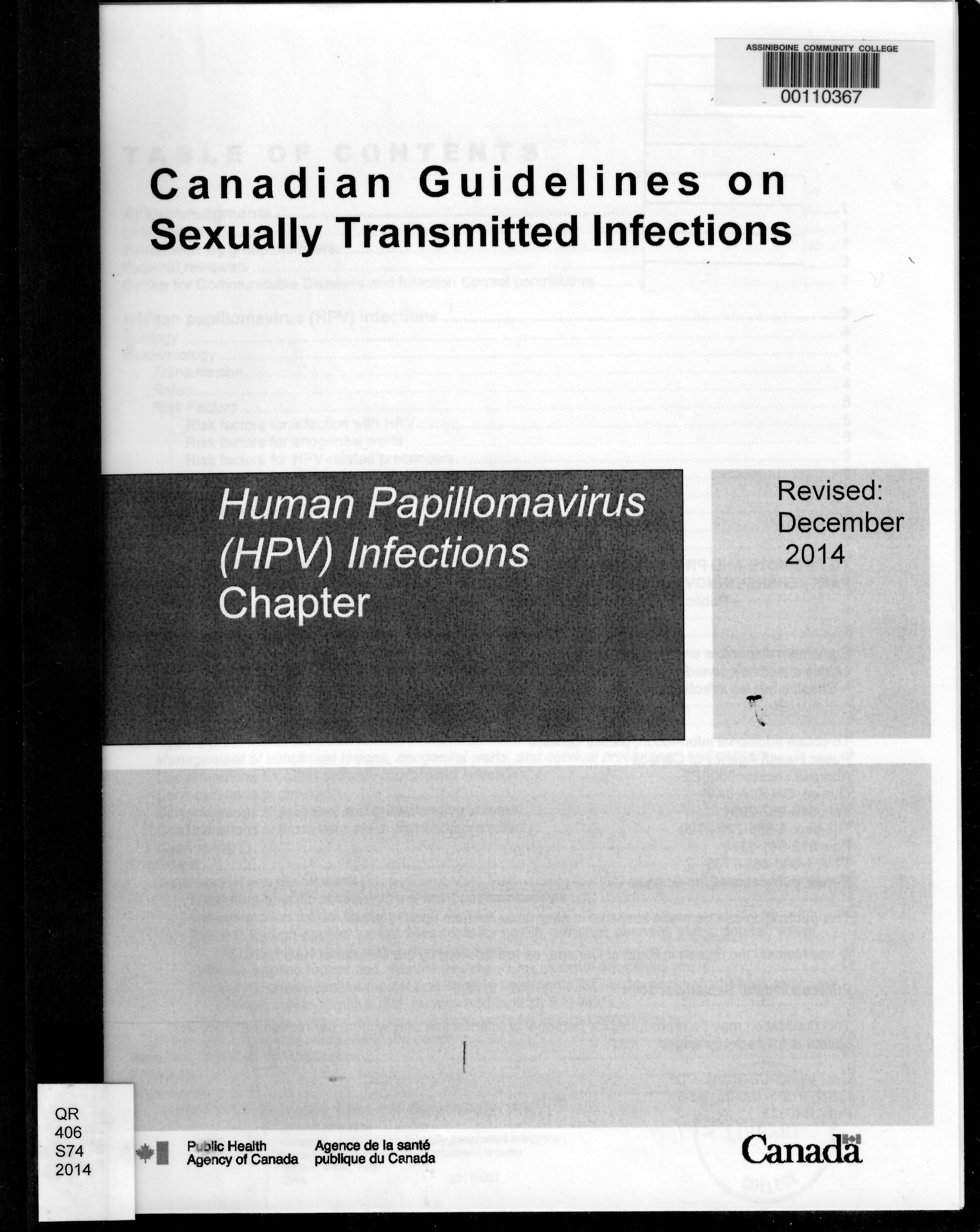 Canadian guidelines on sexually transmitted infections : human papillomavirus (HPV) infections chapter