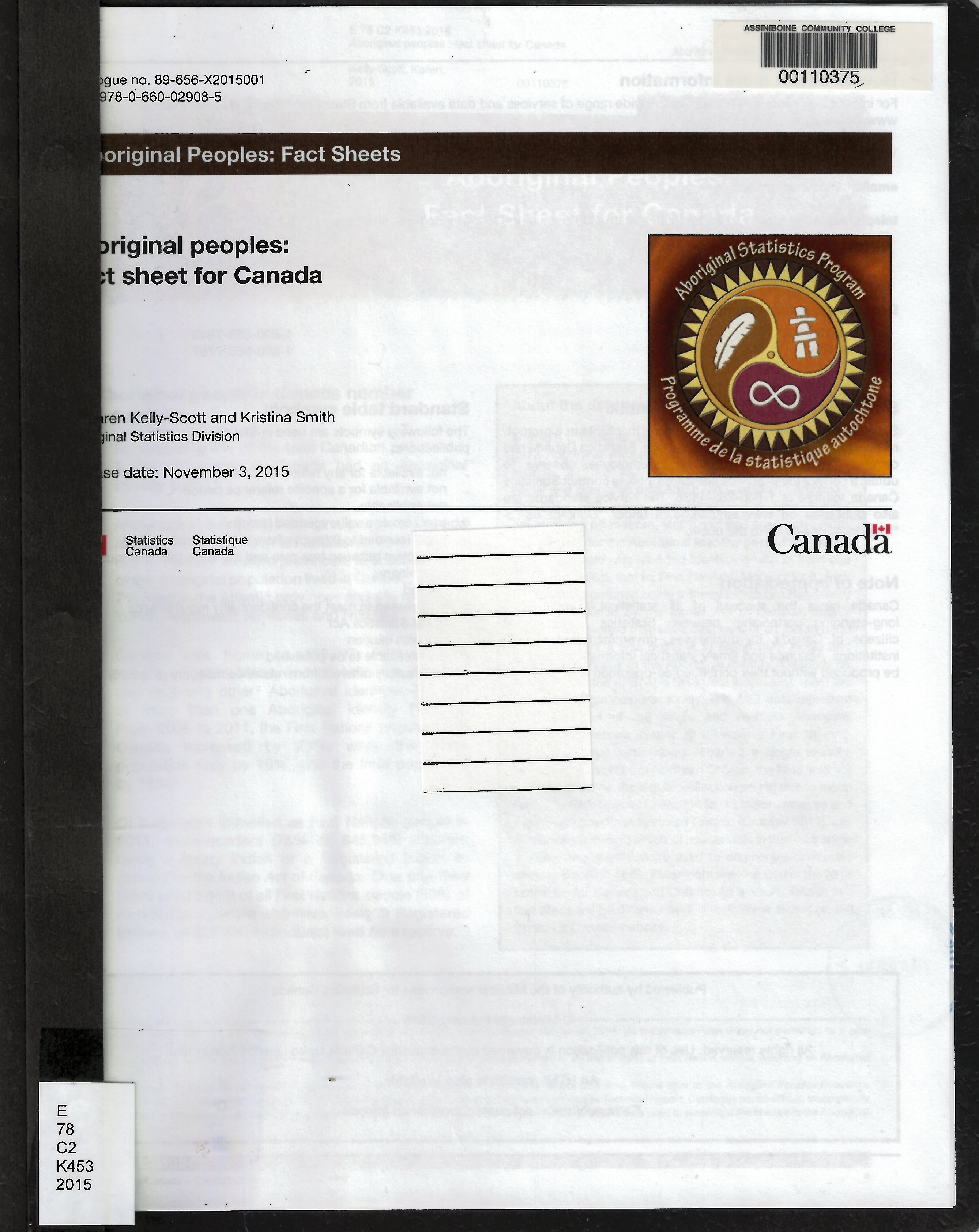 Aboriginal peoples : fact sheet for Canada