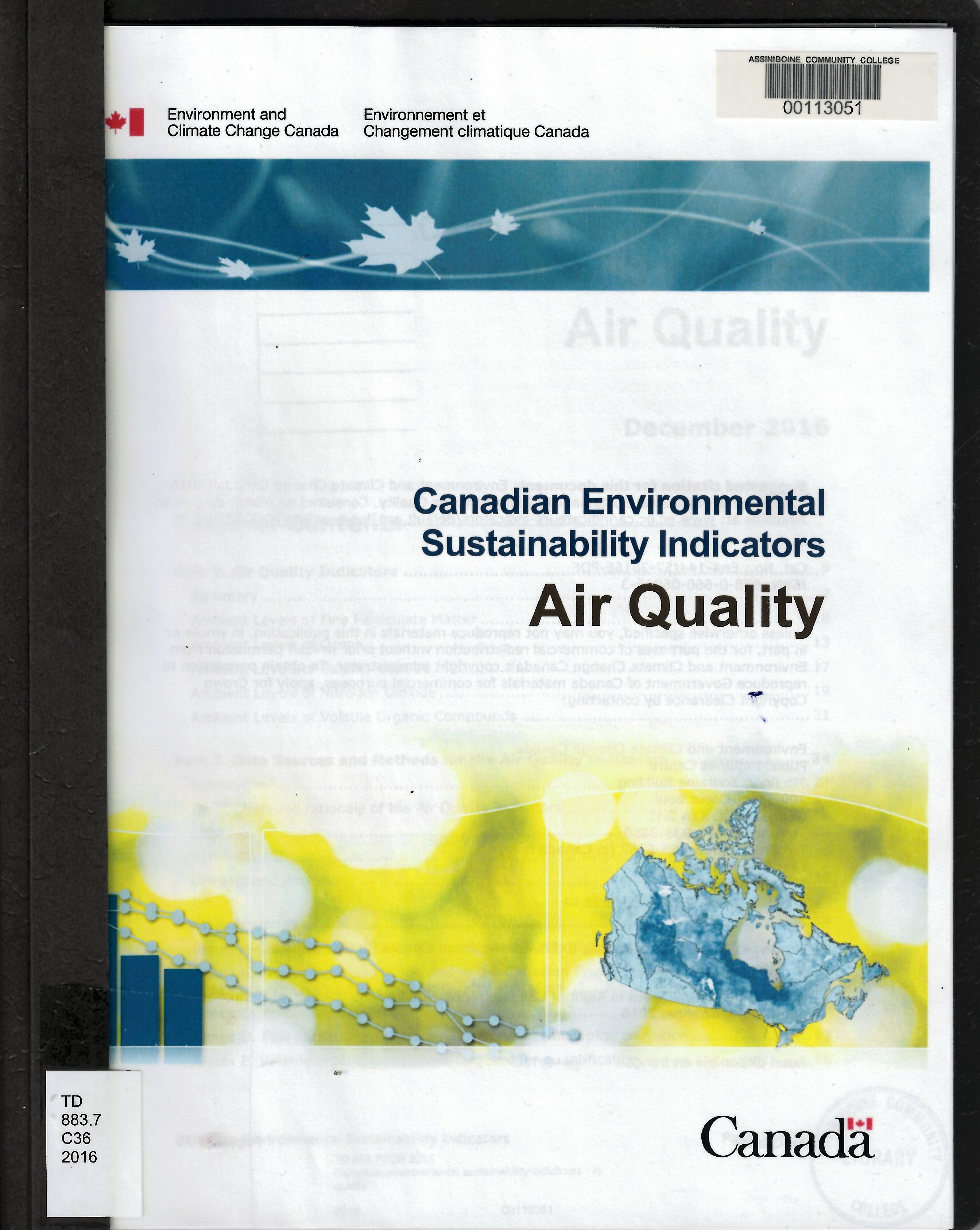 Canadian environmental sustainability indicators : air quality