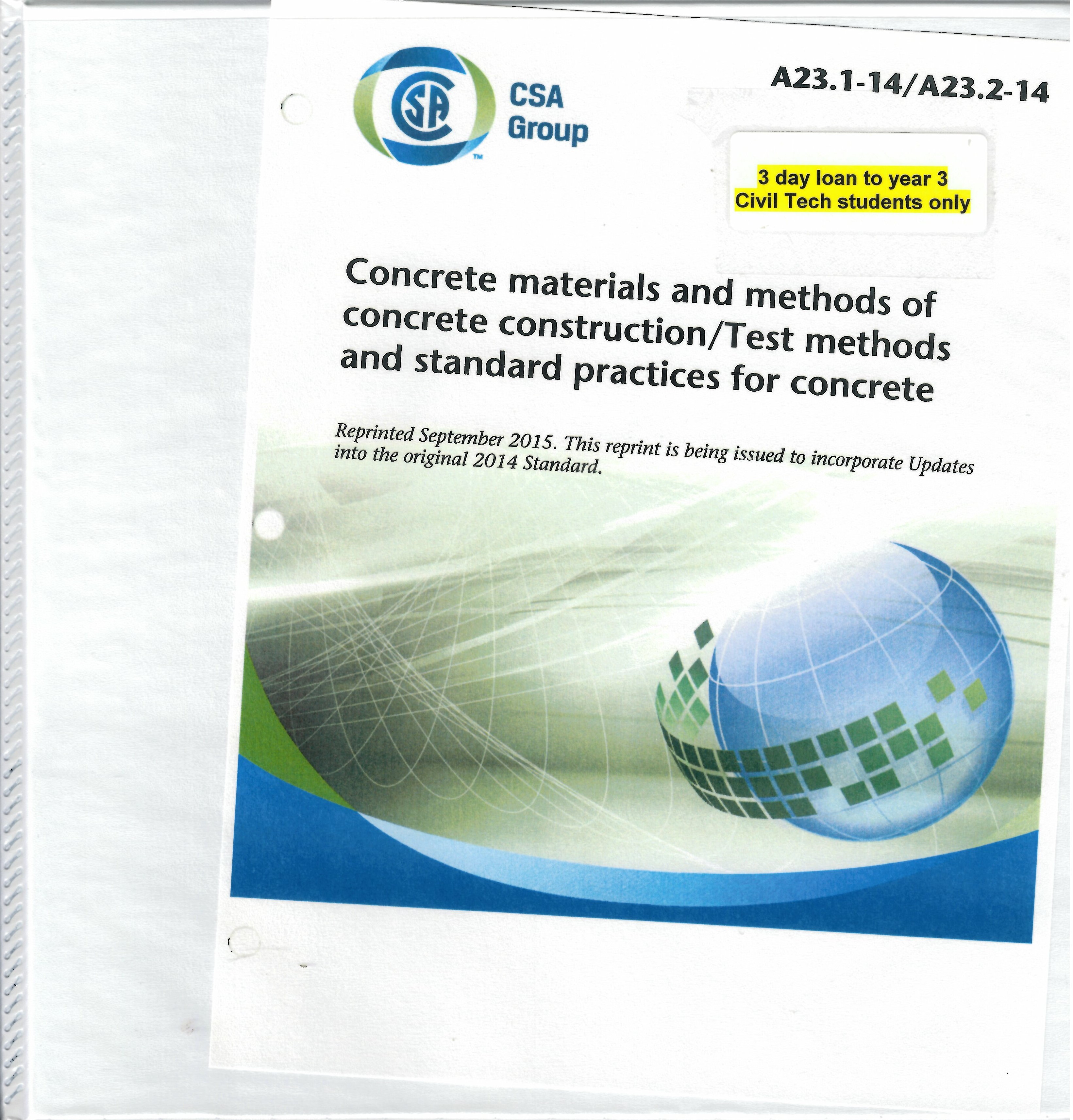 Concrete materials and methods of concrete construction : test methods and standard practices for concrete