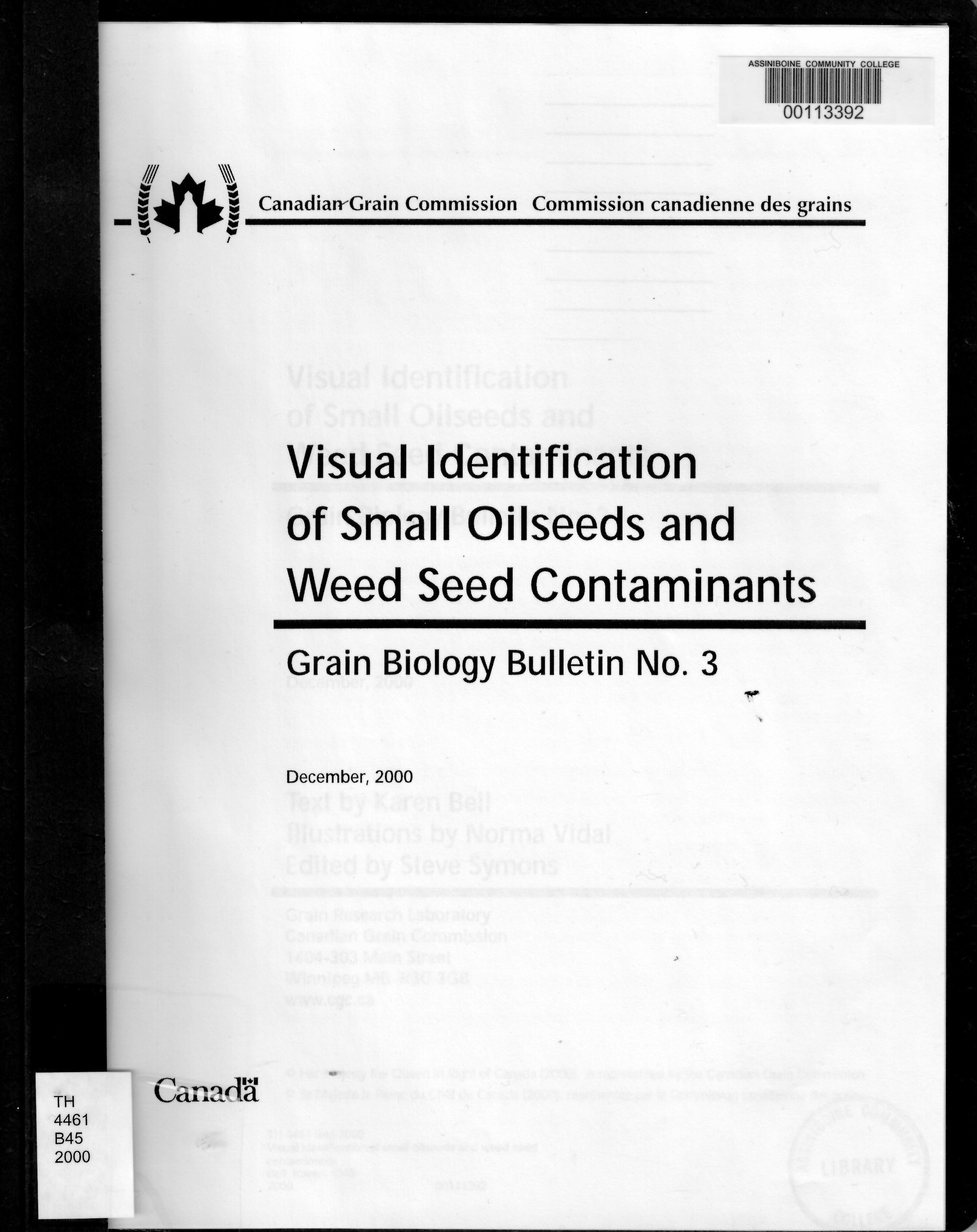 Visual identification of small oilseeds and weed seed contaminants