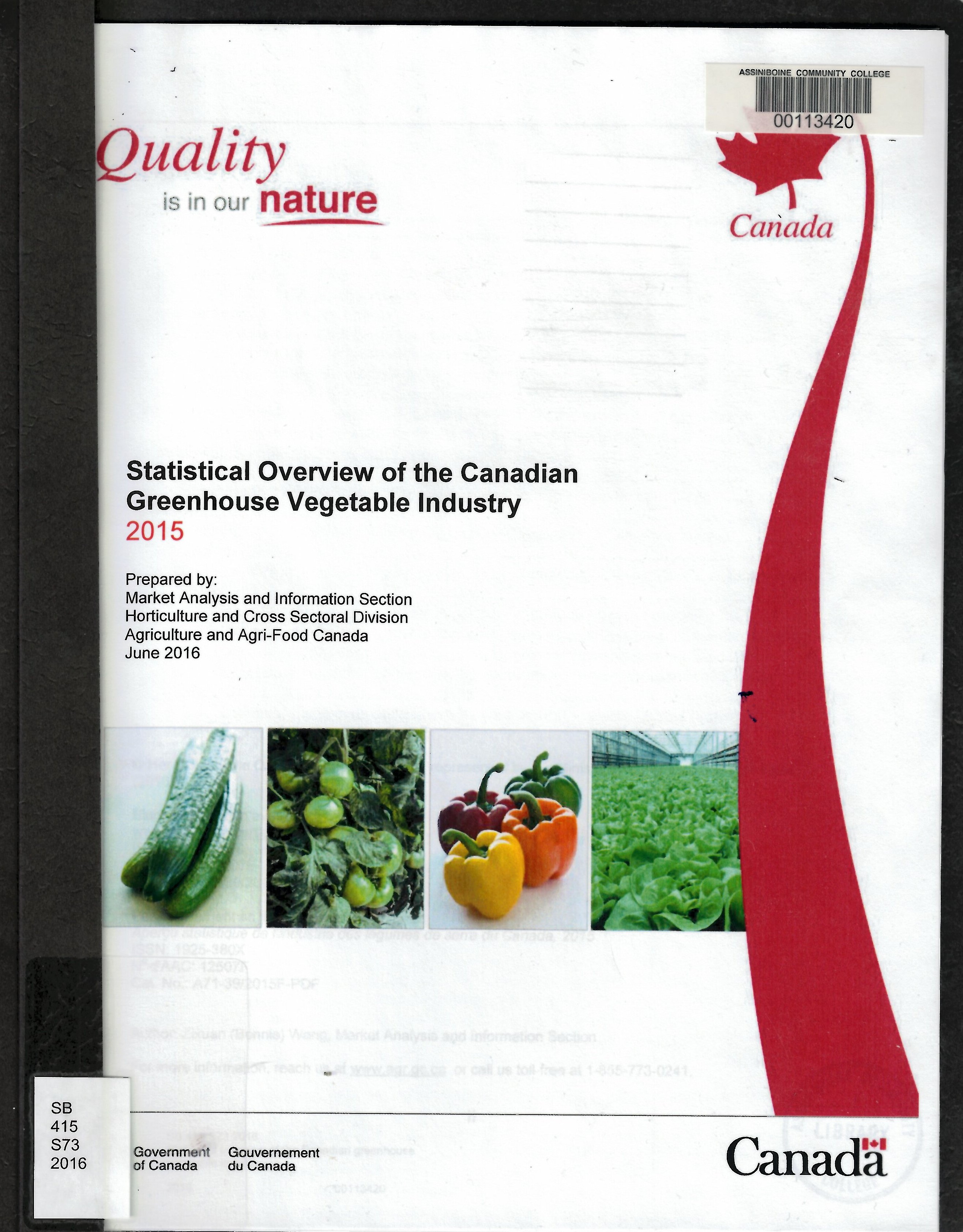 Statistical overview of the Canadian greenhouse vegetable industry