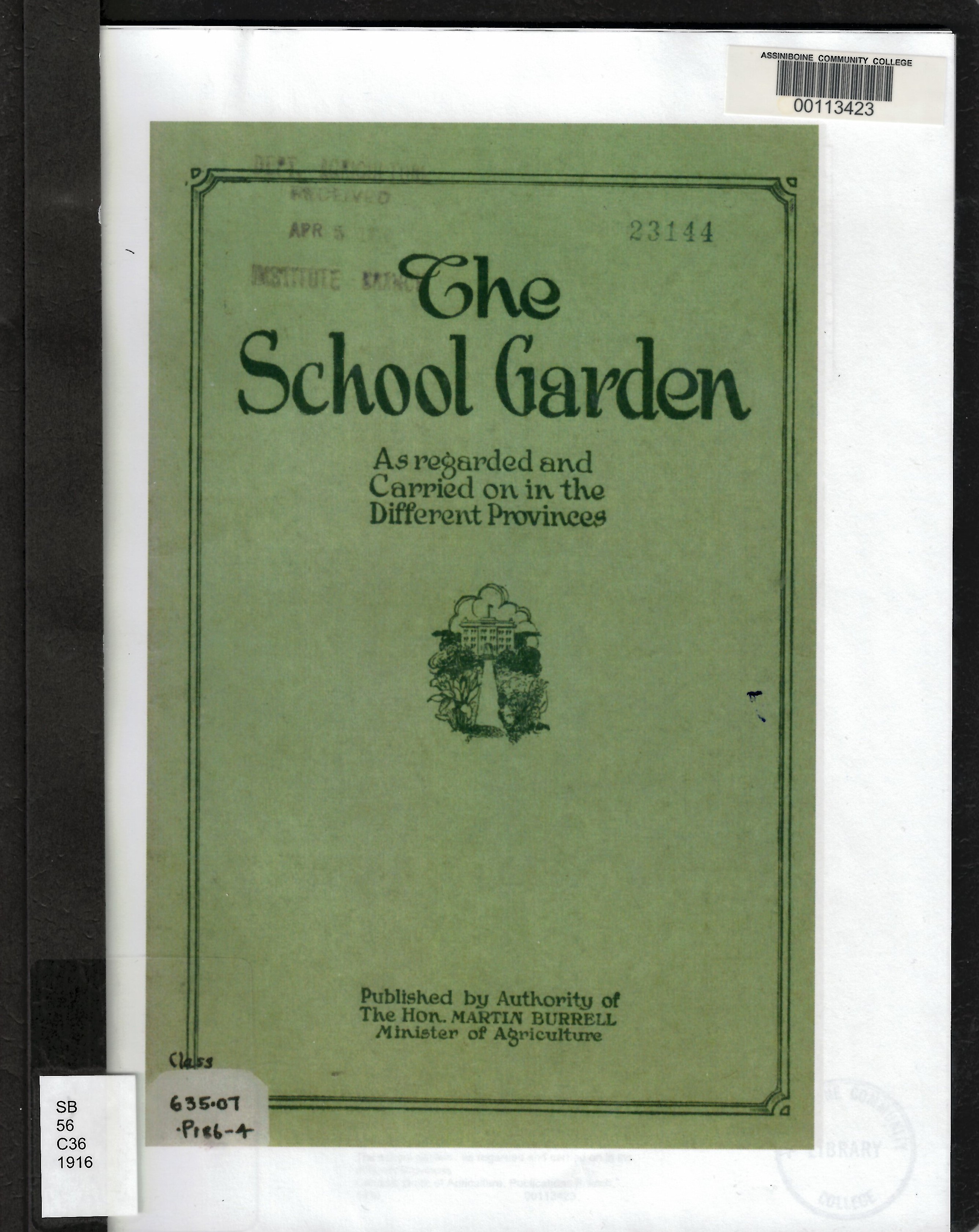 The school garden : as regarded and carried on in the different Provinces