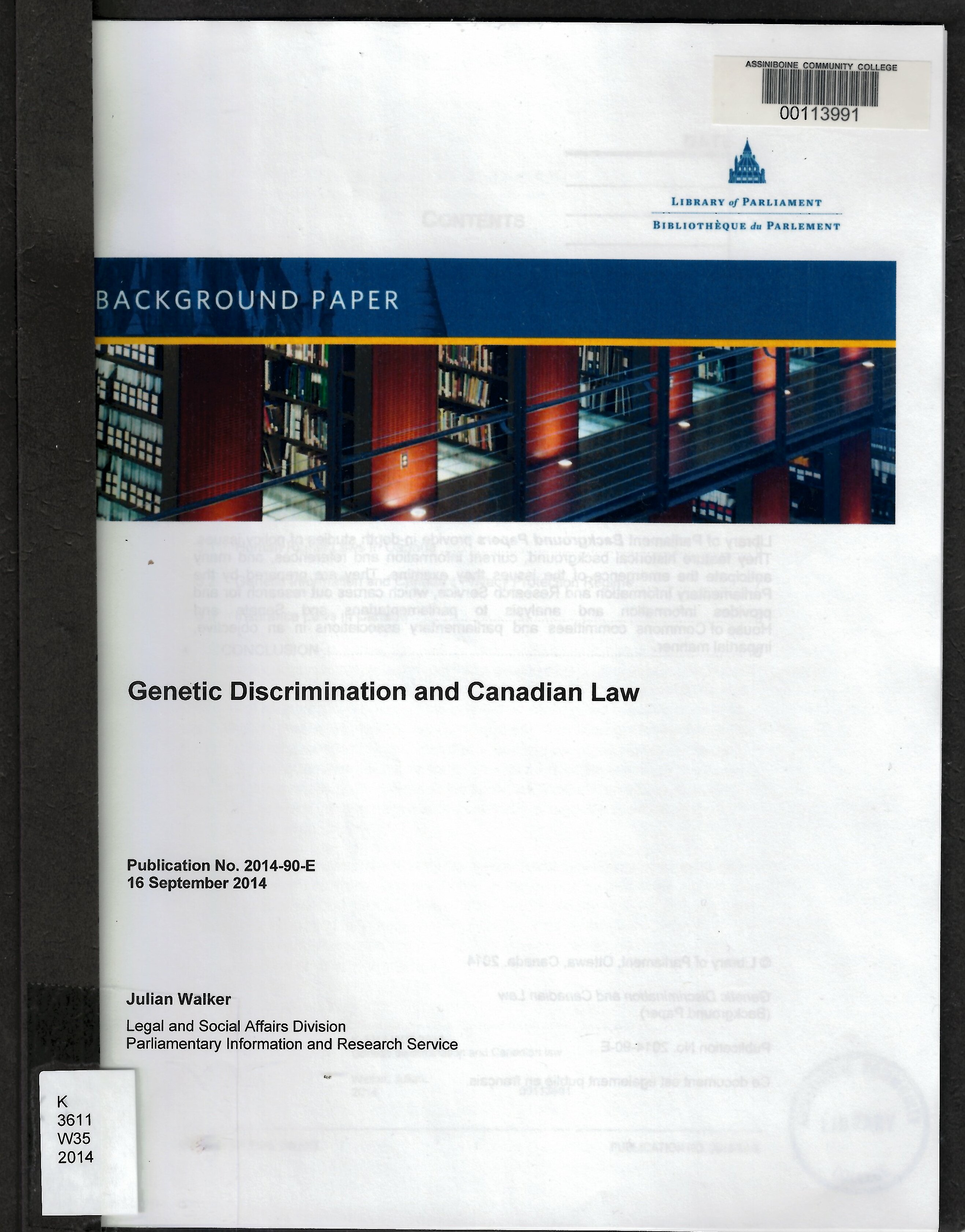 Genetic discrimination and Canadian law