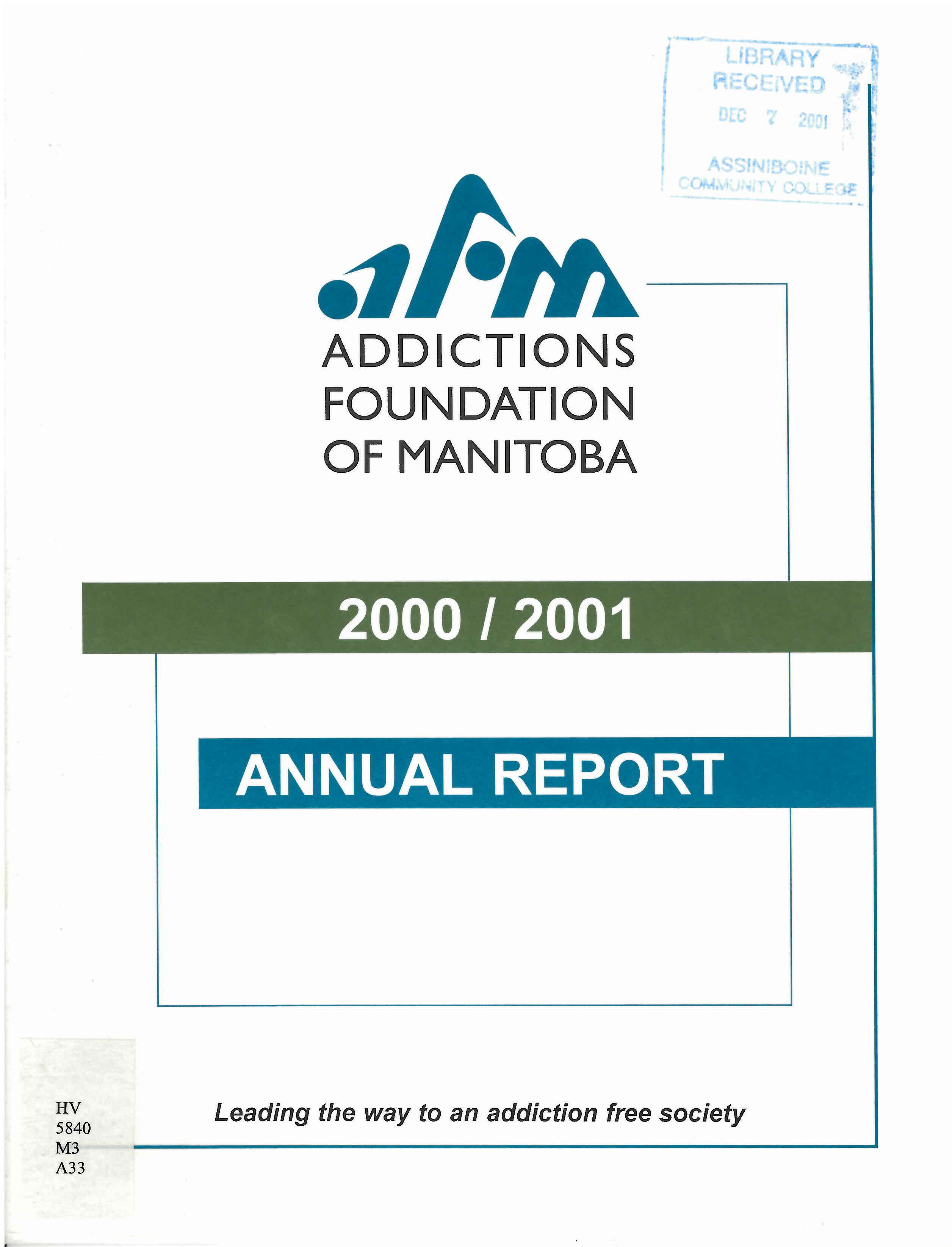 Addictions Foundation of Manitoba annual report