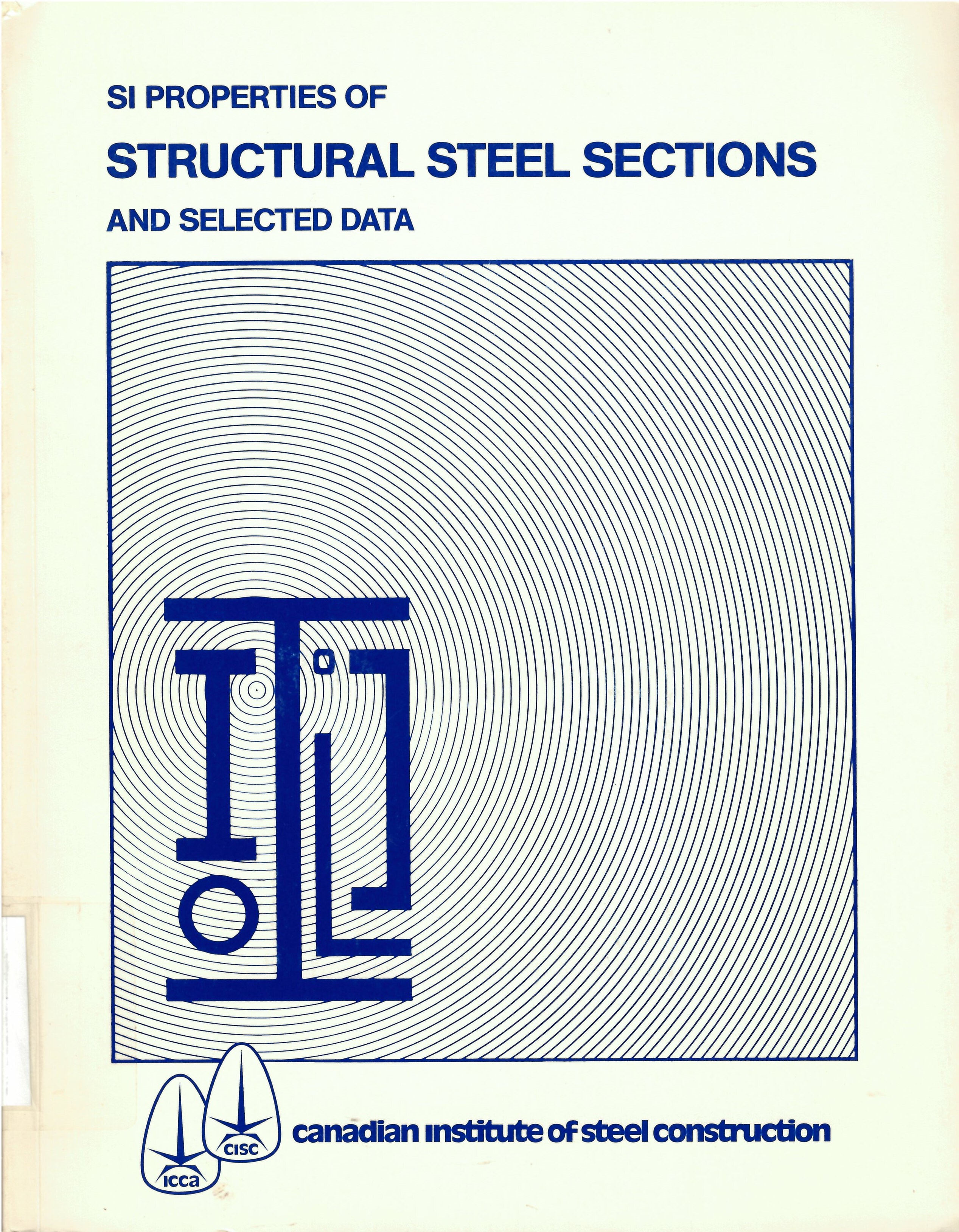 S.I. properties of structural steel sections and selected  data