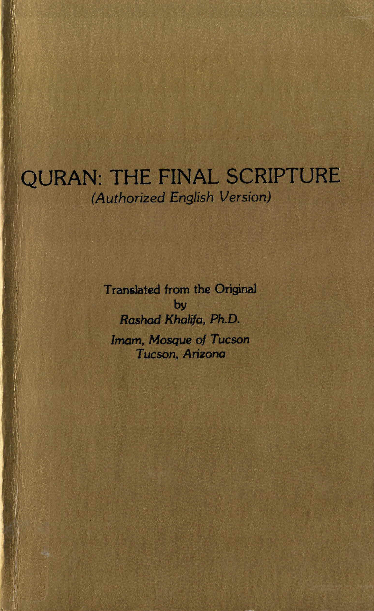 Quran: : the final scripture /