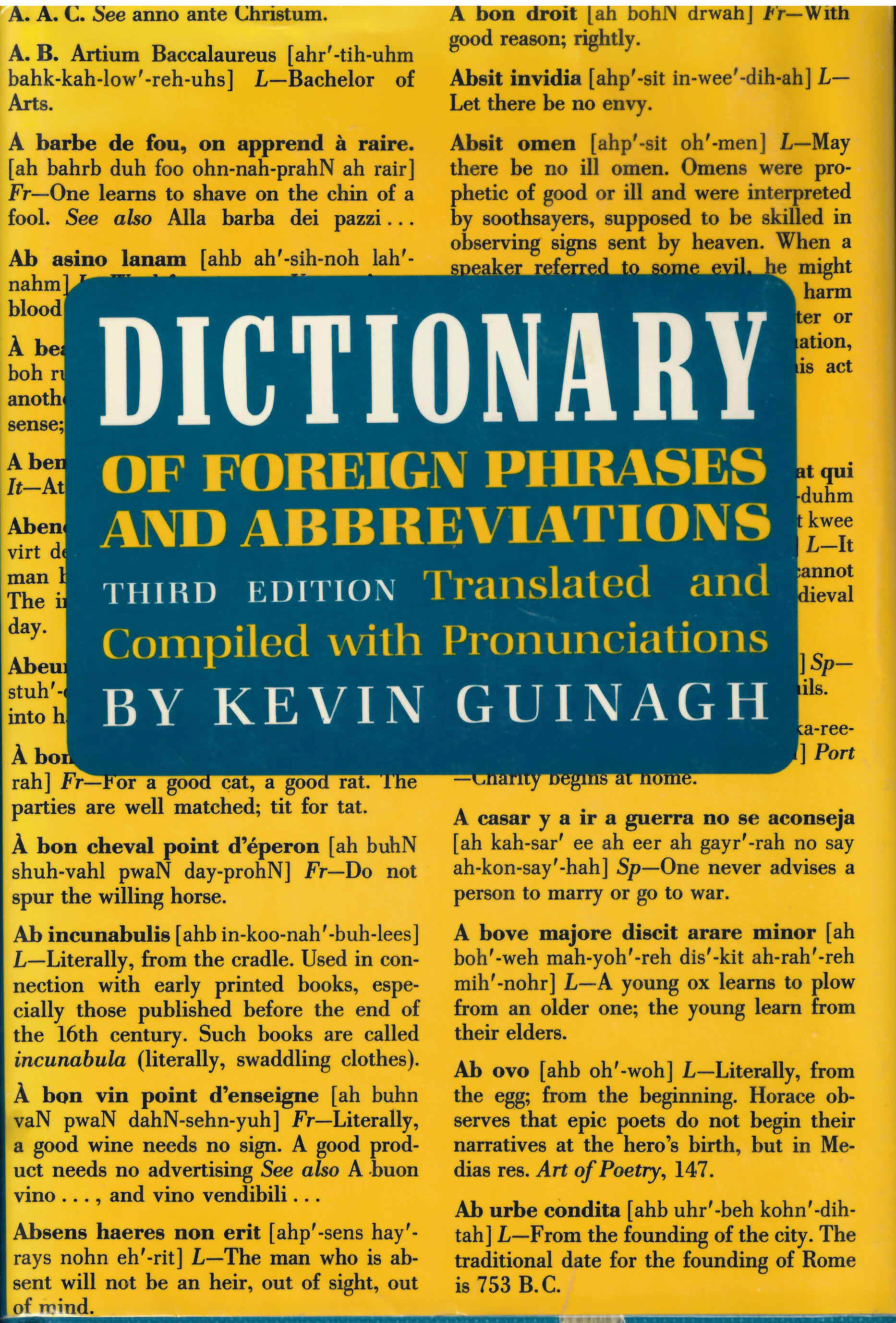 Dictionary of foreign phrases and abbreviations