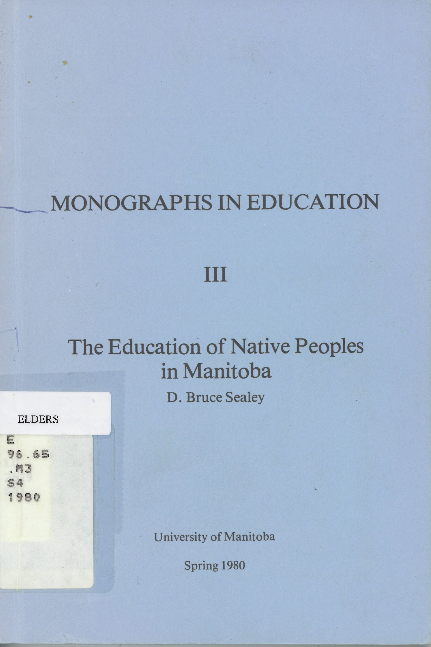 Education of native peoples in Manitoba
